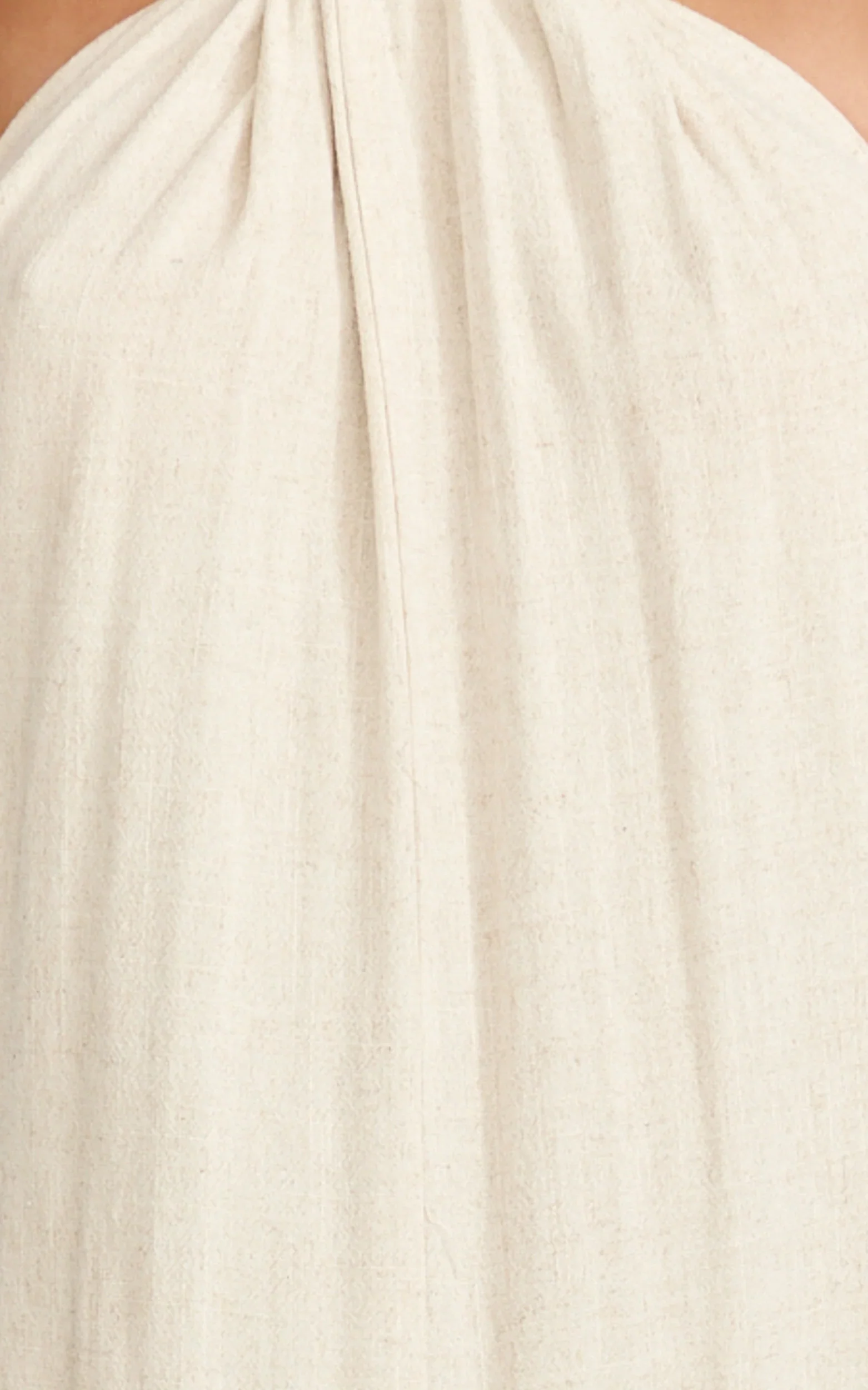 Hilda Maxi Dress - Knot Detail Halter Neck Maxi Dress in Natural