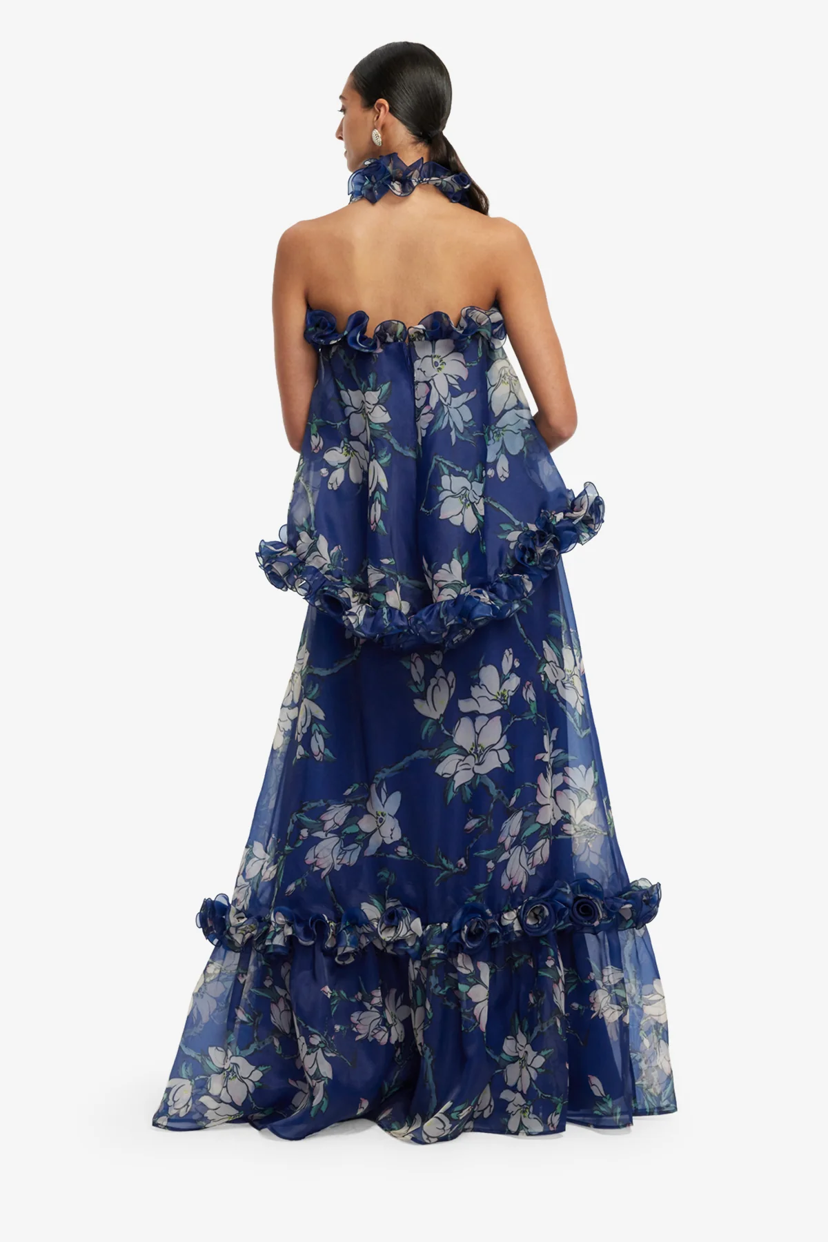 Paige Ruffled Maxi Skirt - Midnight Magnolia Print