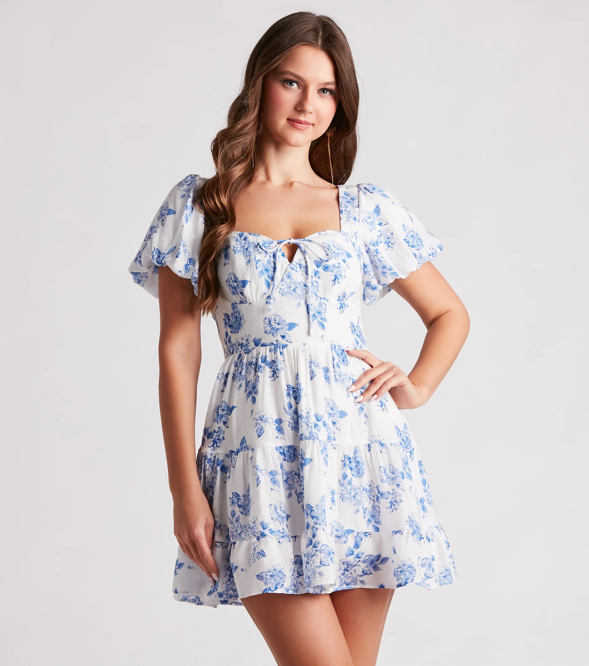 Vineyard Gal Floral Woven Skater Dress