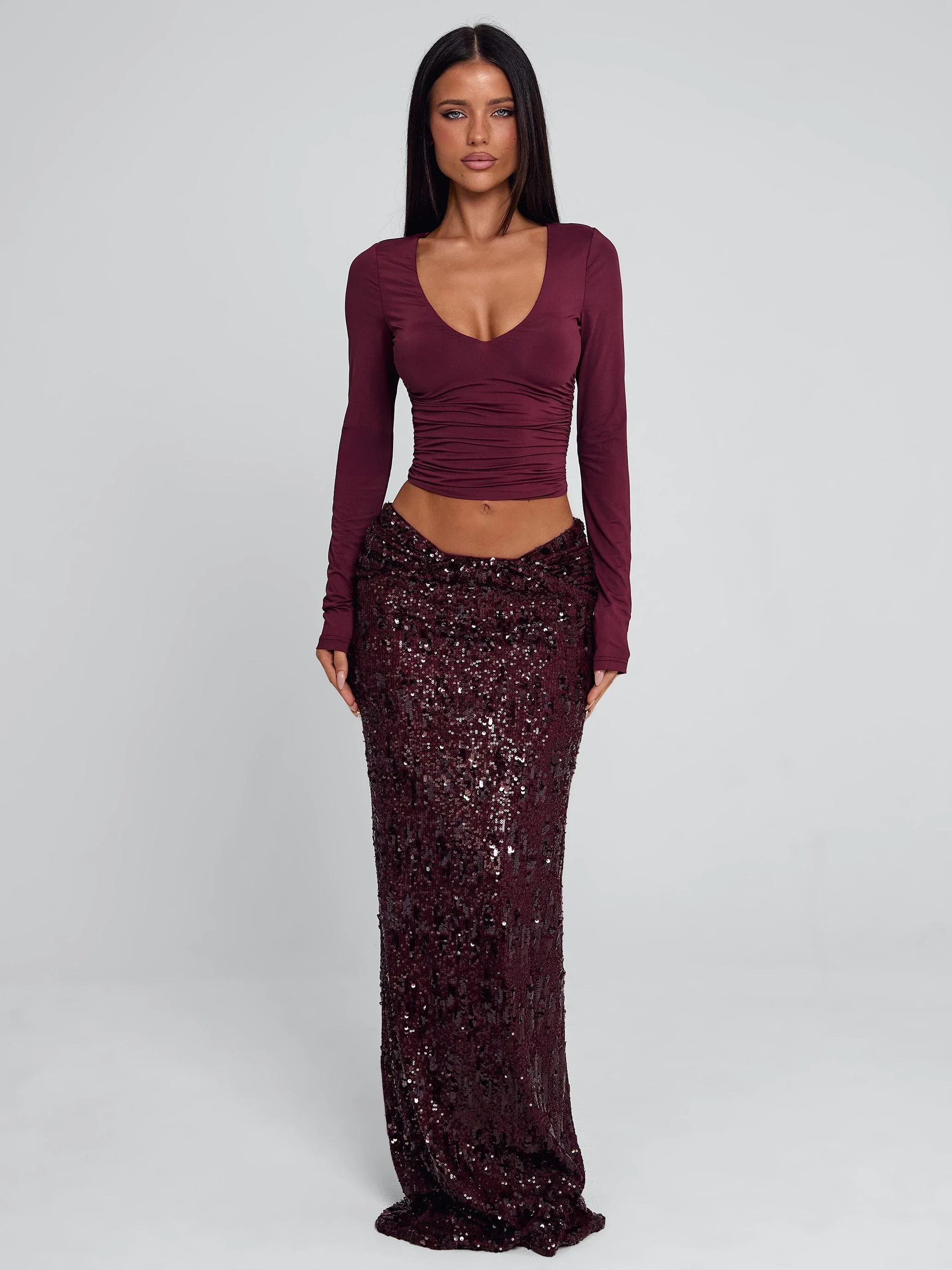 Ellapink CAMHILLA TOP BURGUNDY