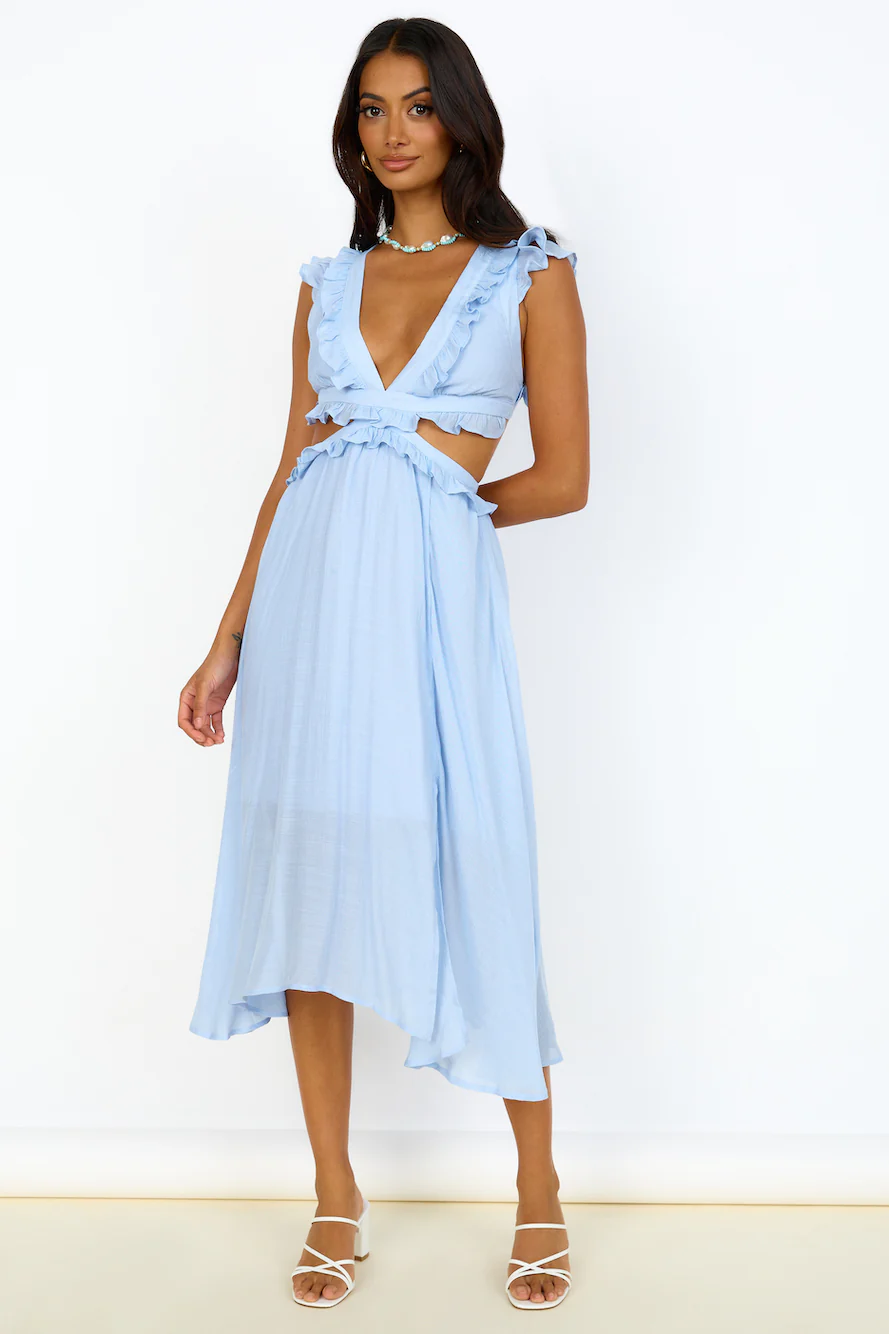 Angel Numbers Maxi Dress Blue