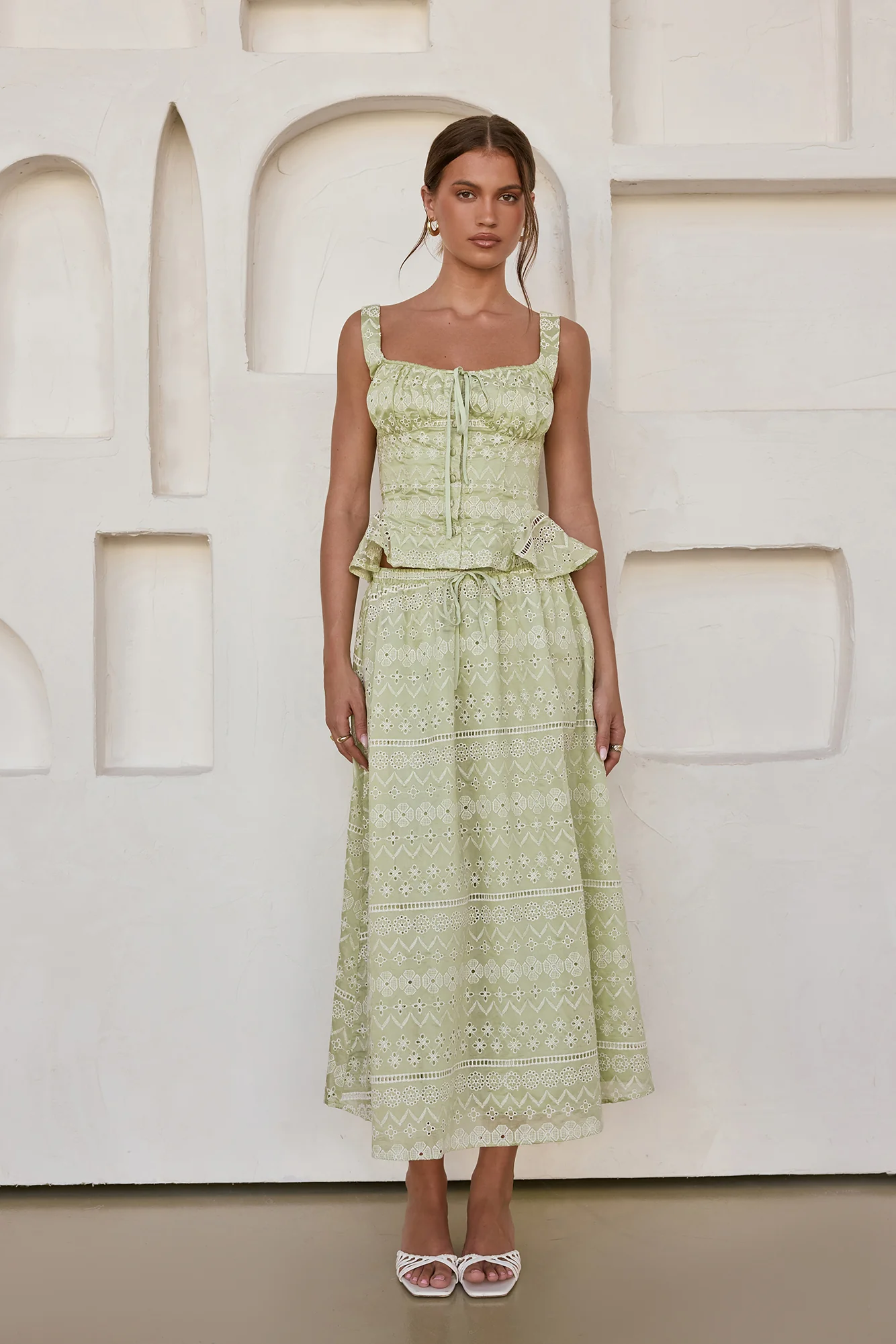Wishing For Romance Midi Skirt Sage