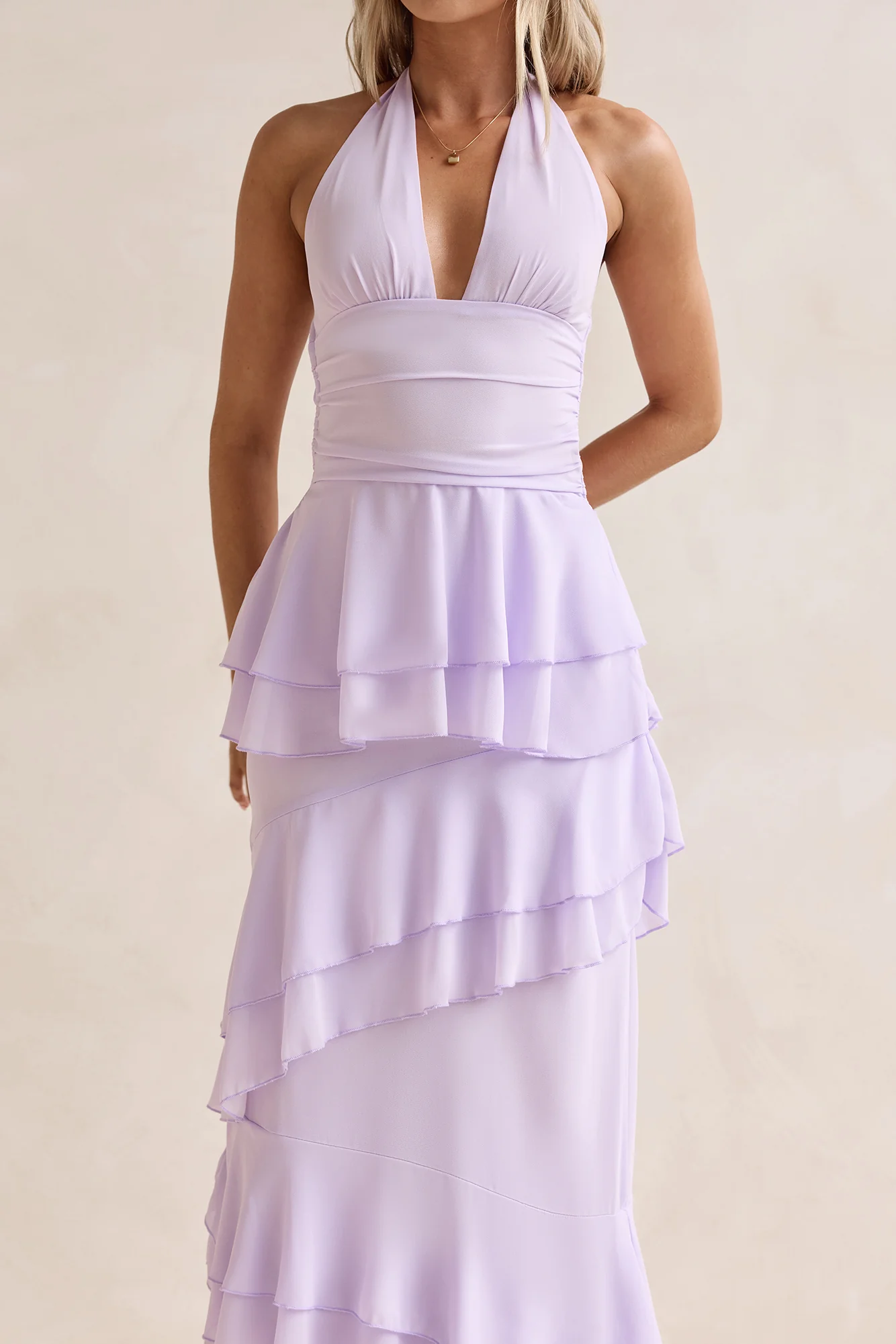 Path Of Fate Halter Maxi Dress Lilac - luluinthesky