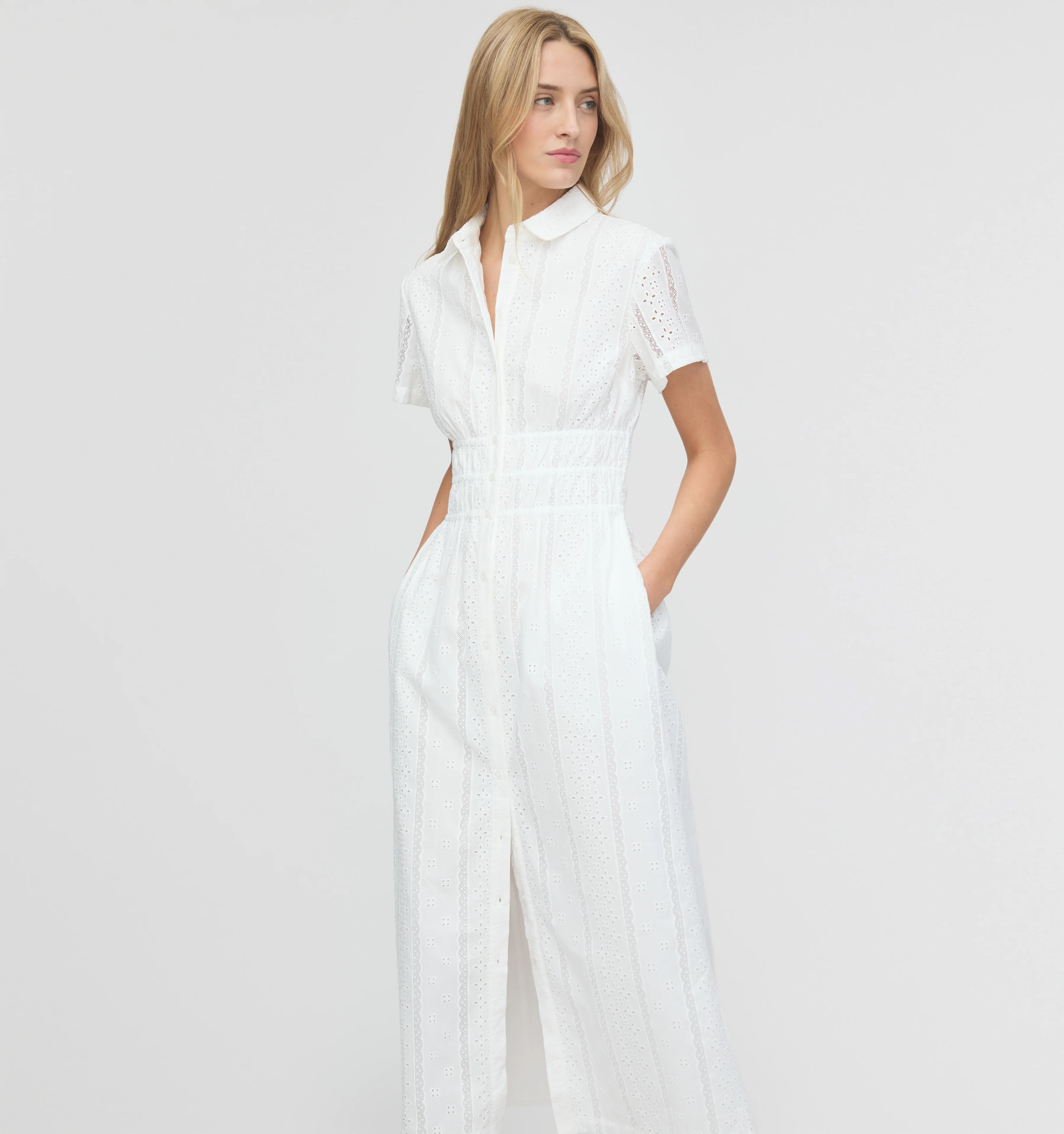 The Jamie Nap Dress - White Broderie Voile