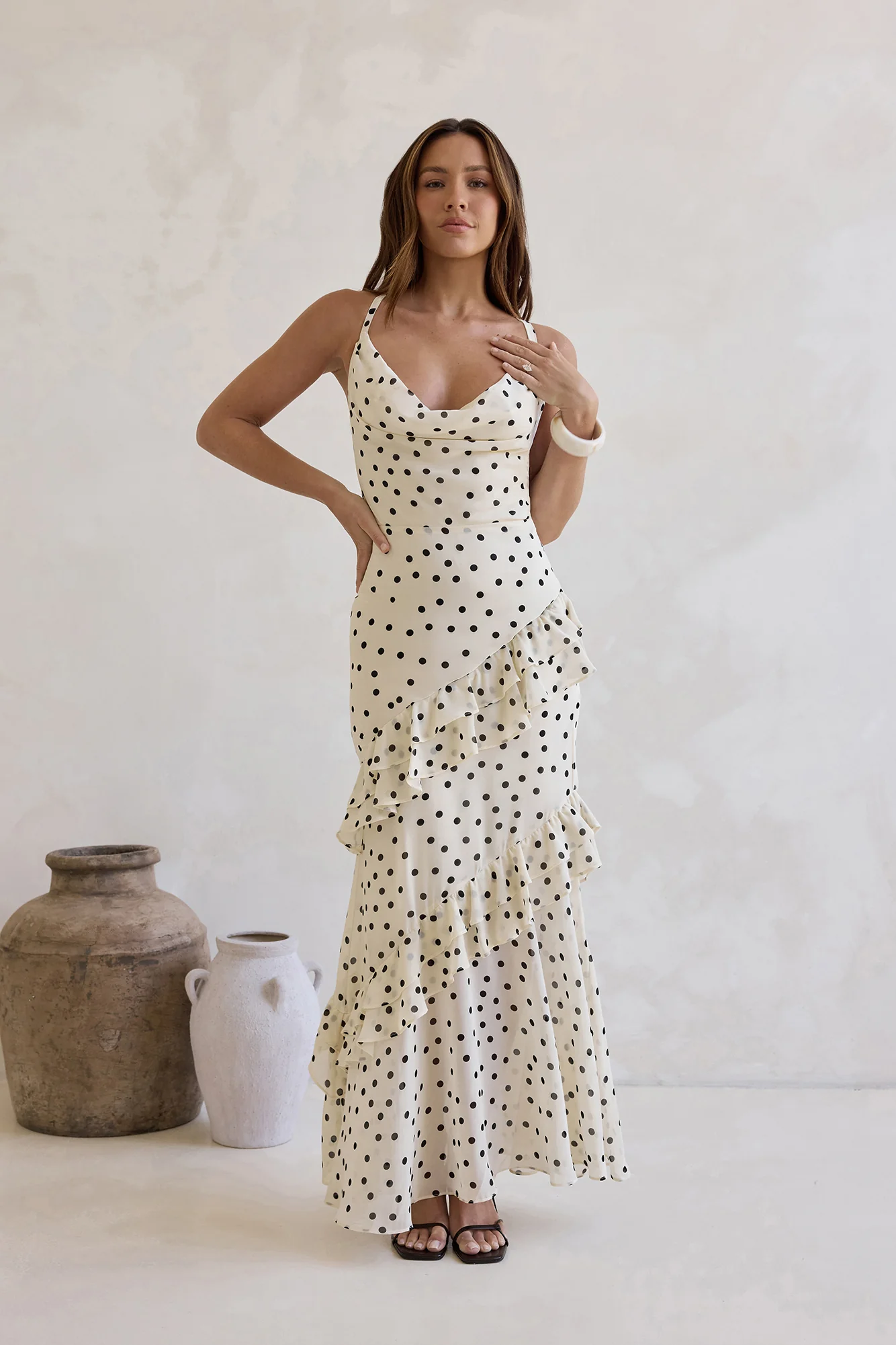 Stopping Time Maxi Dress Cream