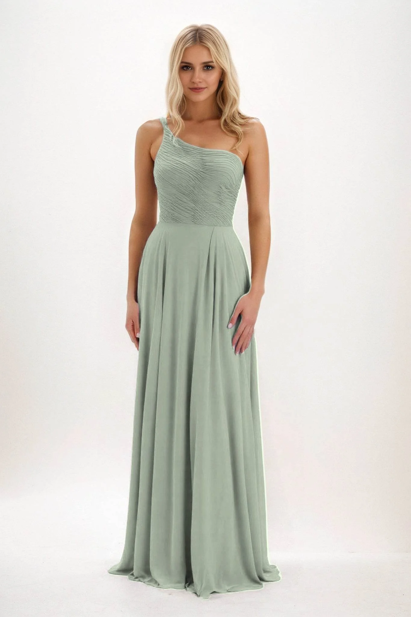 A-Line Maxi Chiffon Bridesmaid Dress CB0858