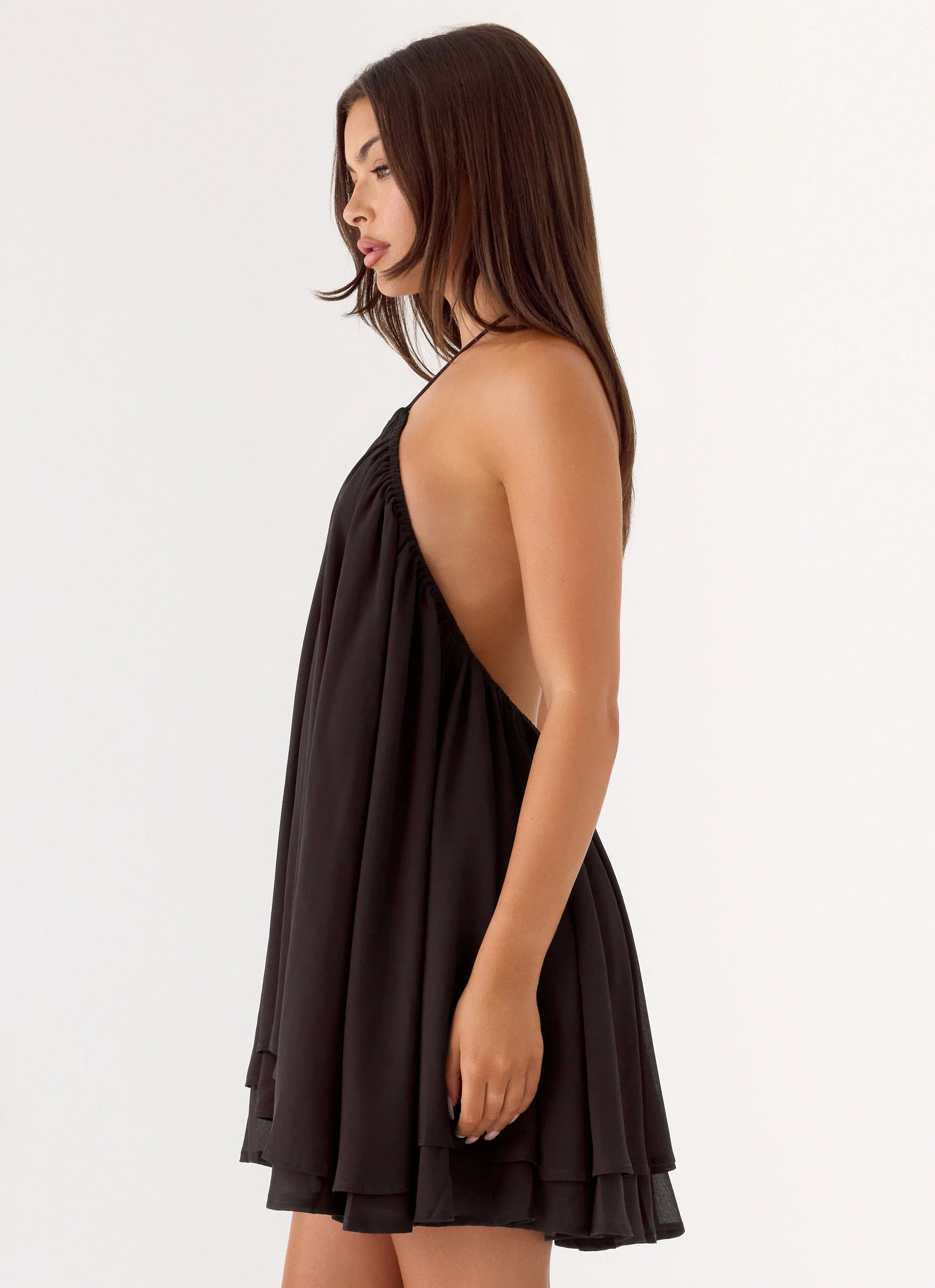 Alicelle Halter Mini Dress - Chocolate