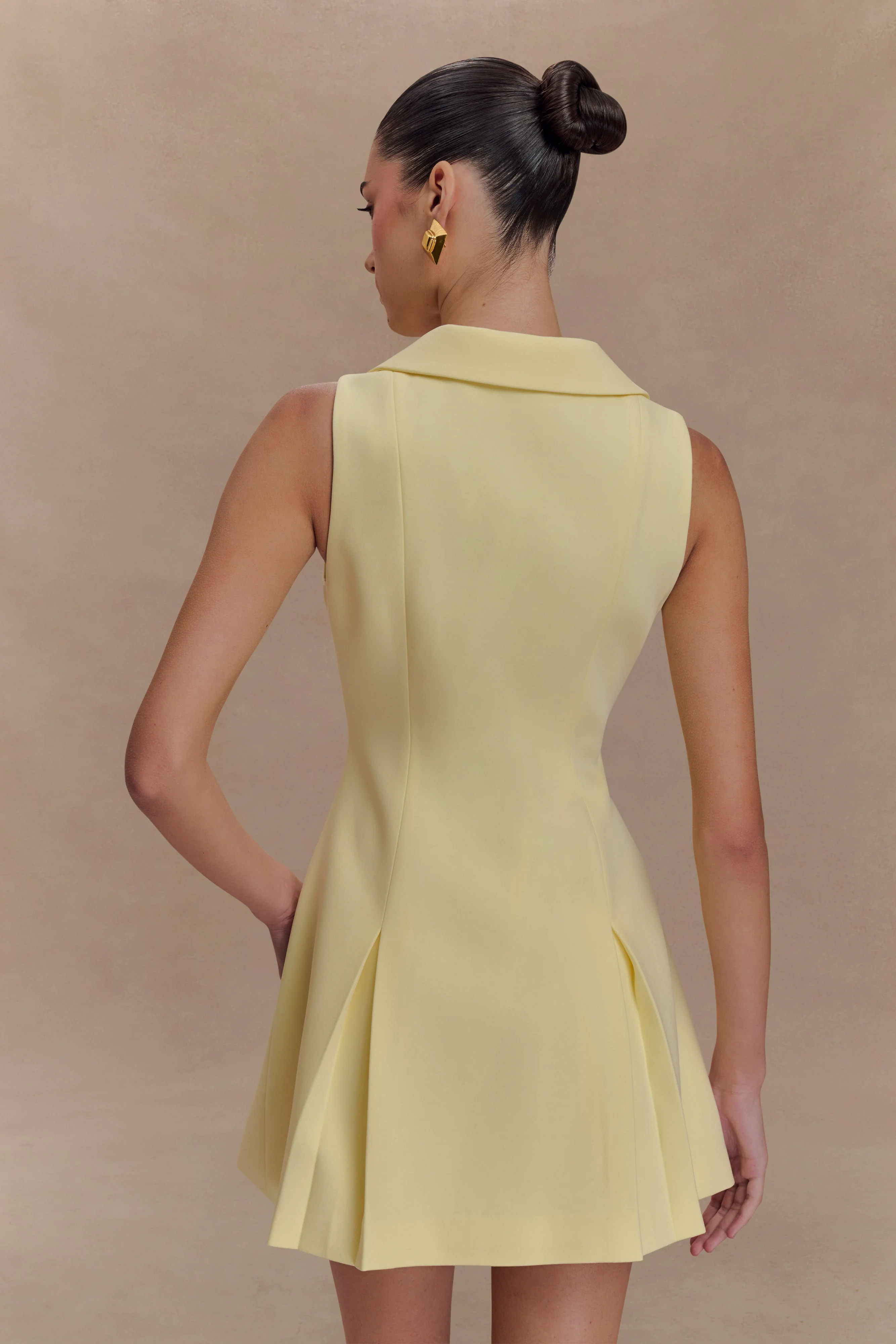 Oli Sleeveless Mini Dress - Lemon