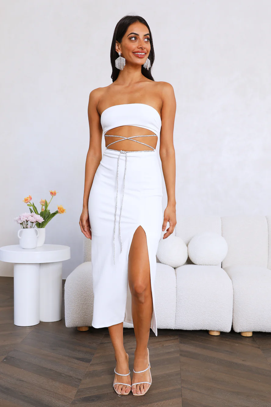 Live Big Midi Dress White - luluinthesky