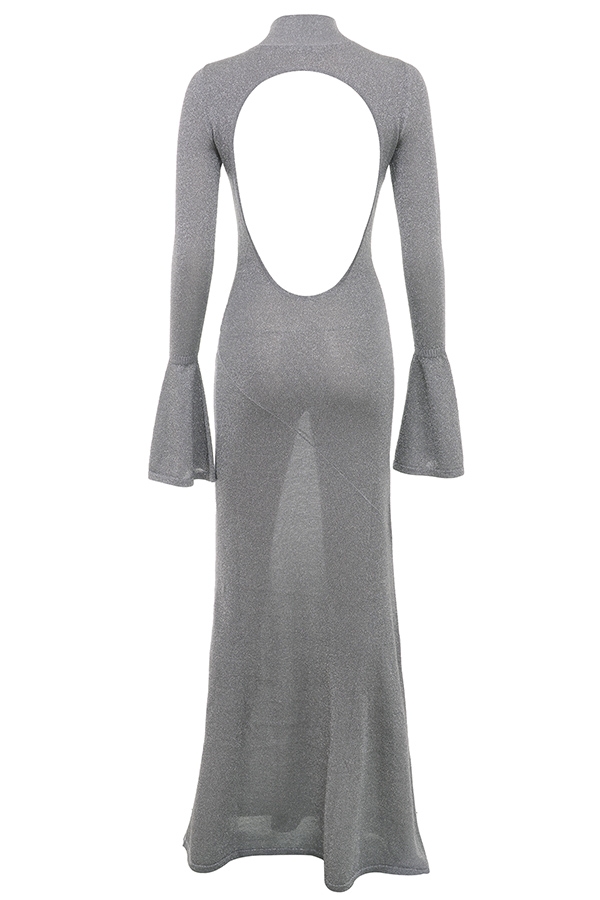 Steel Metallic Maxi Dress
