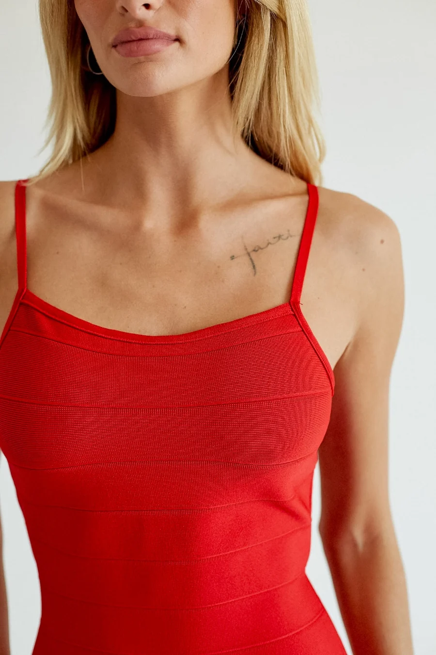 Claudia Straight Neck Bandage Mini Dress
