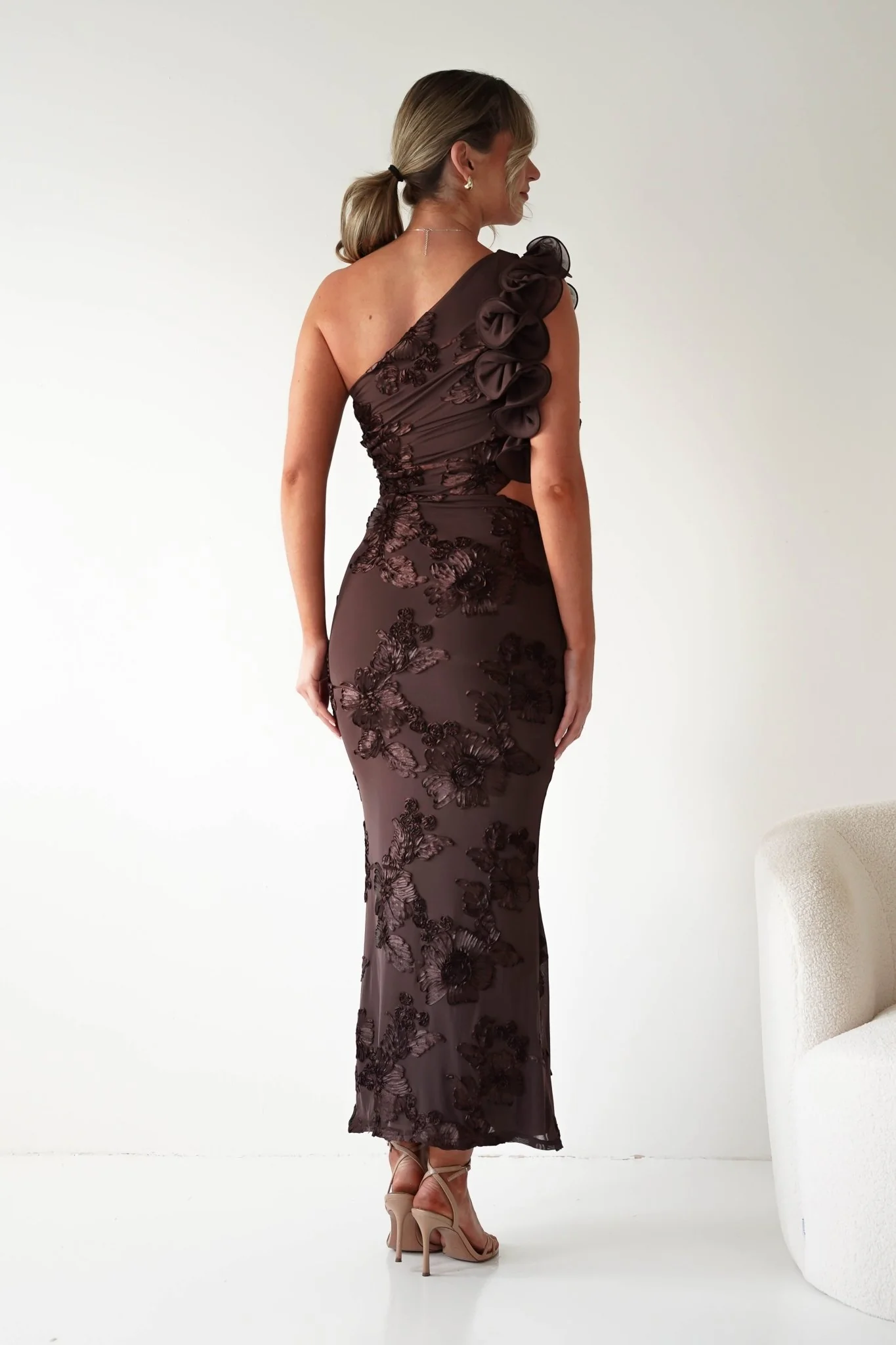 Sydney Bodycon Maxi Dress | Brown Textured