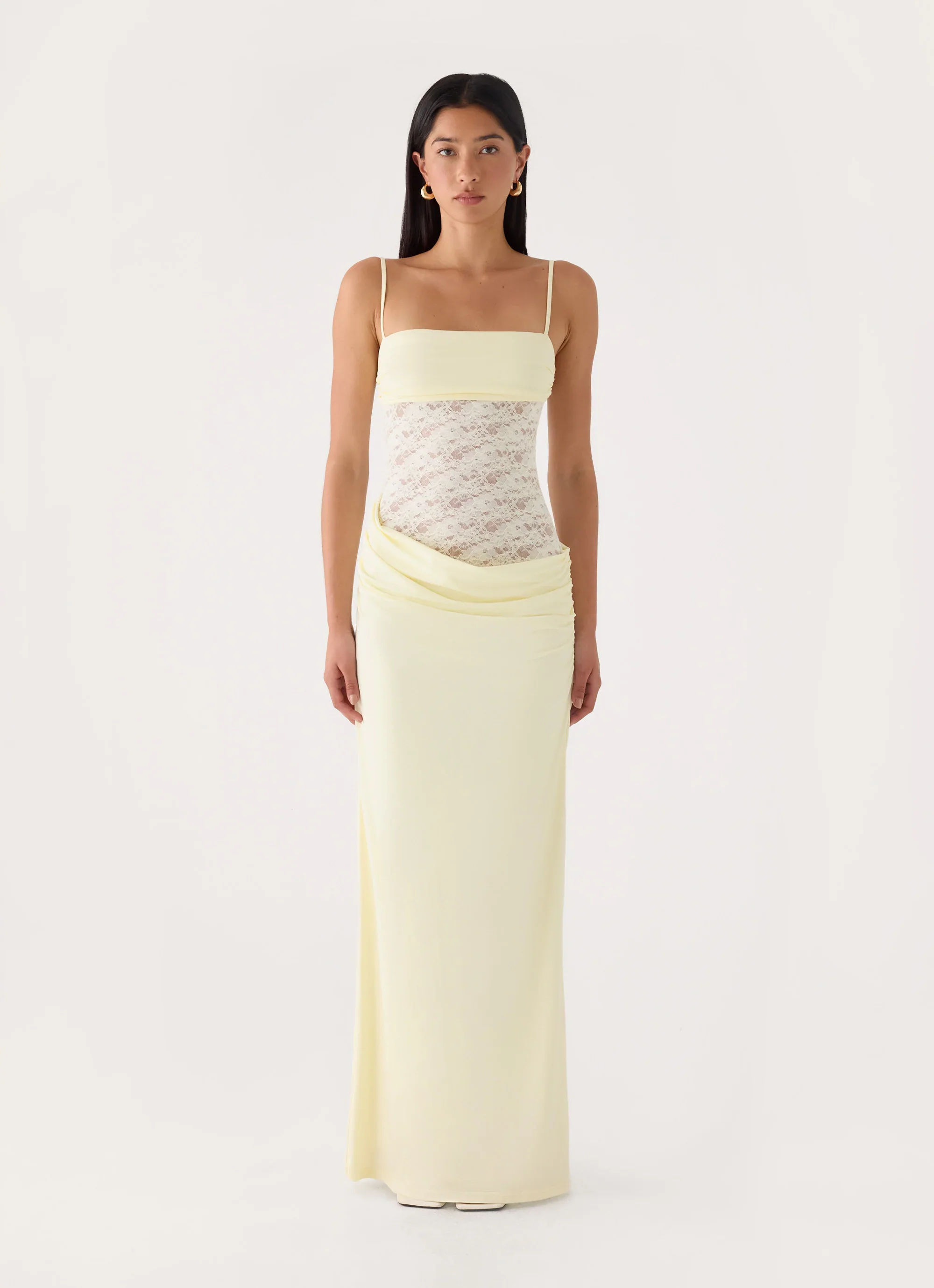 Emesy Lace Maxi Dress - Yellow