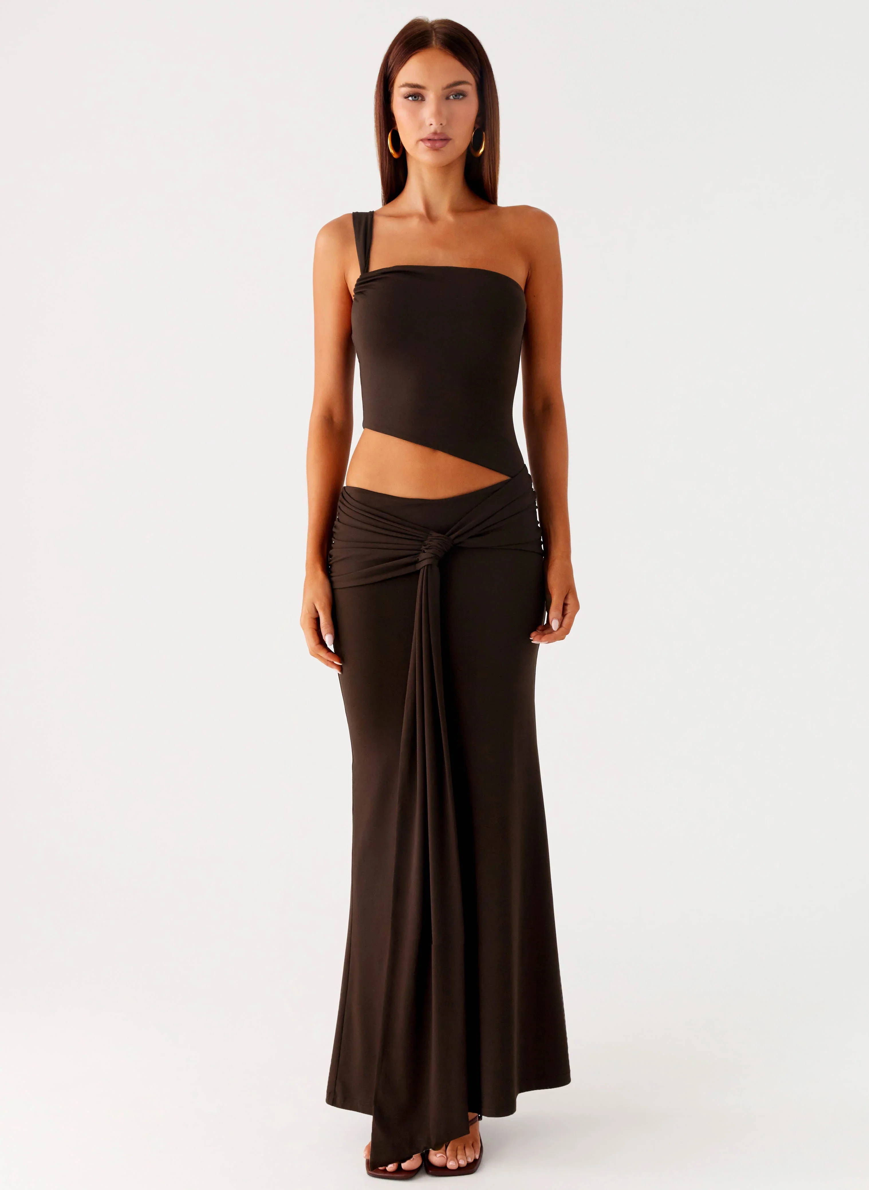 Luara Cut Out Maxi Dress - Chocolate