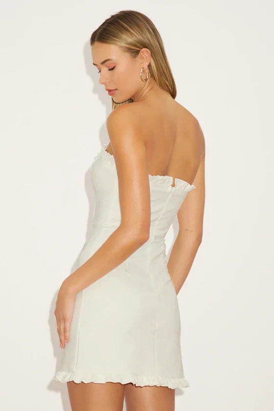 Little Lovely Light Pink Strapless Mini Dress - luluinthesky