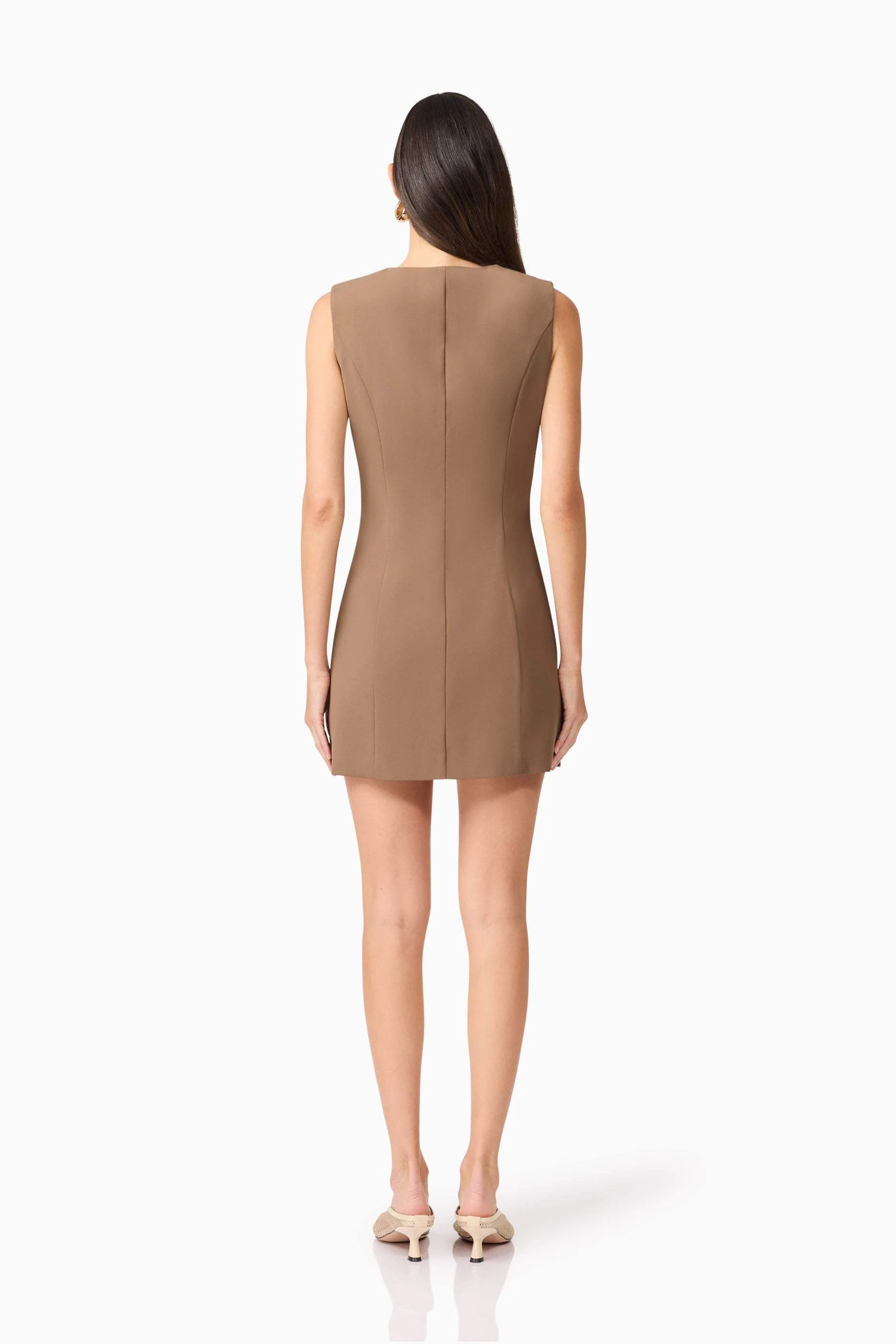 CURAAE Sandy Suit Mini Dress In Brown
