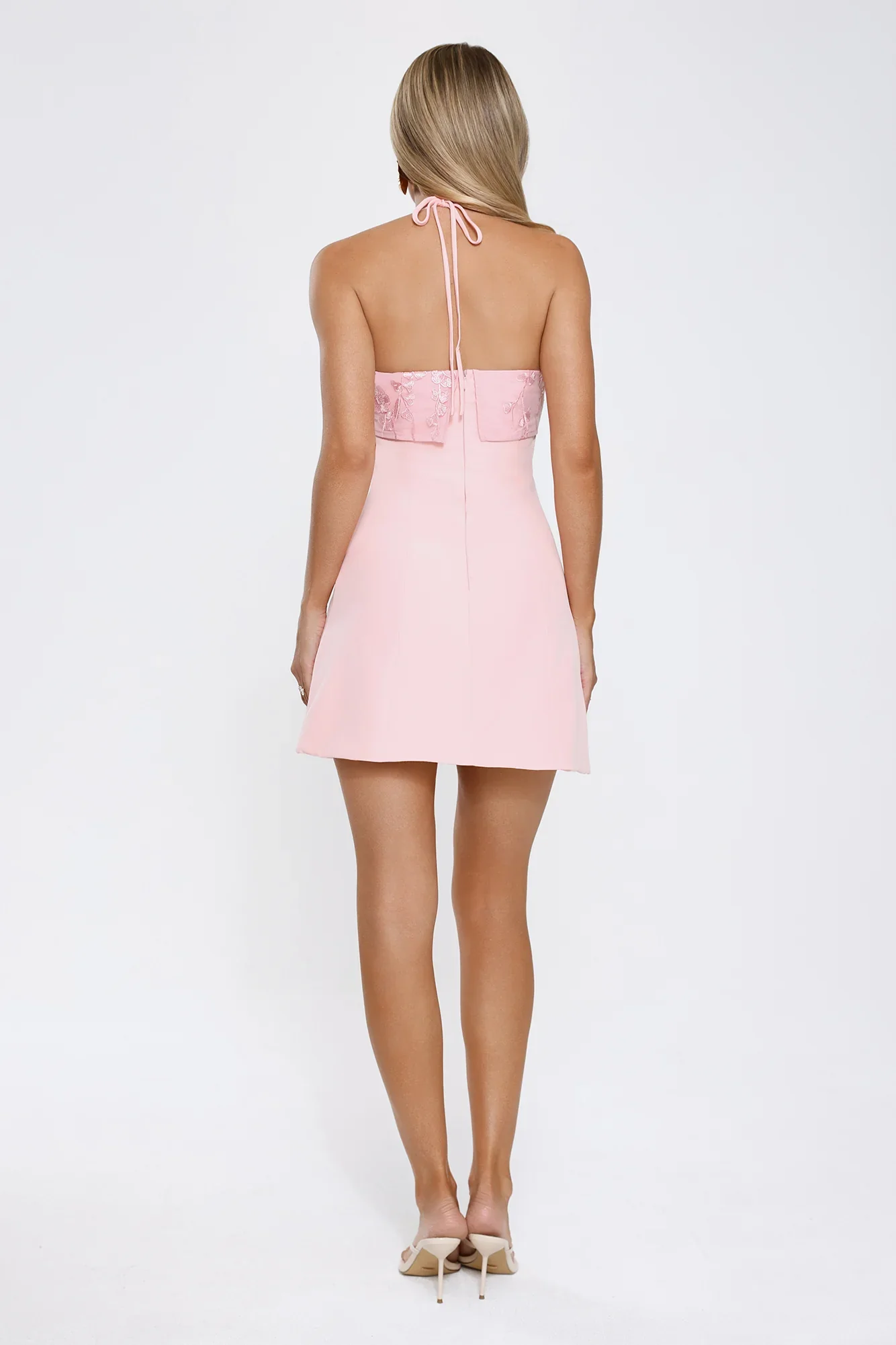 It Girl Uniform Halter Mini Dress Pink