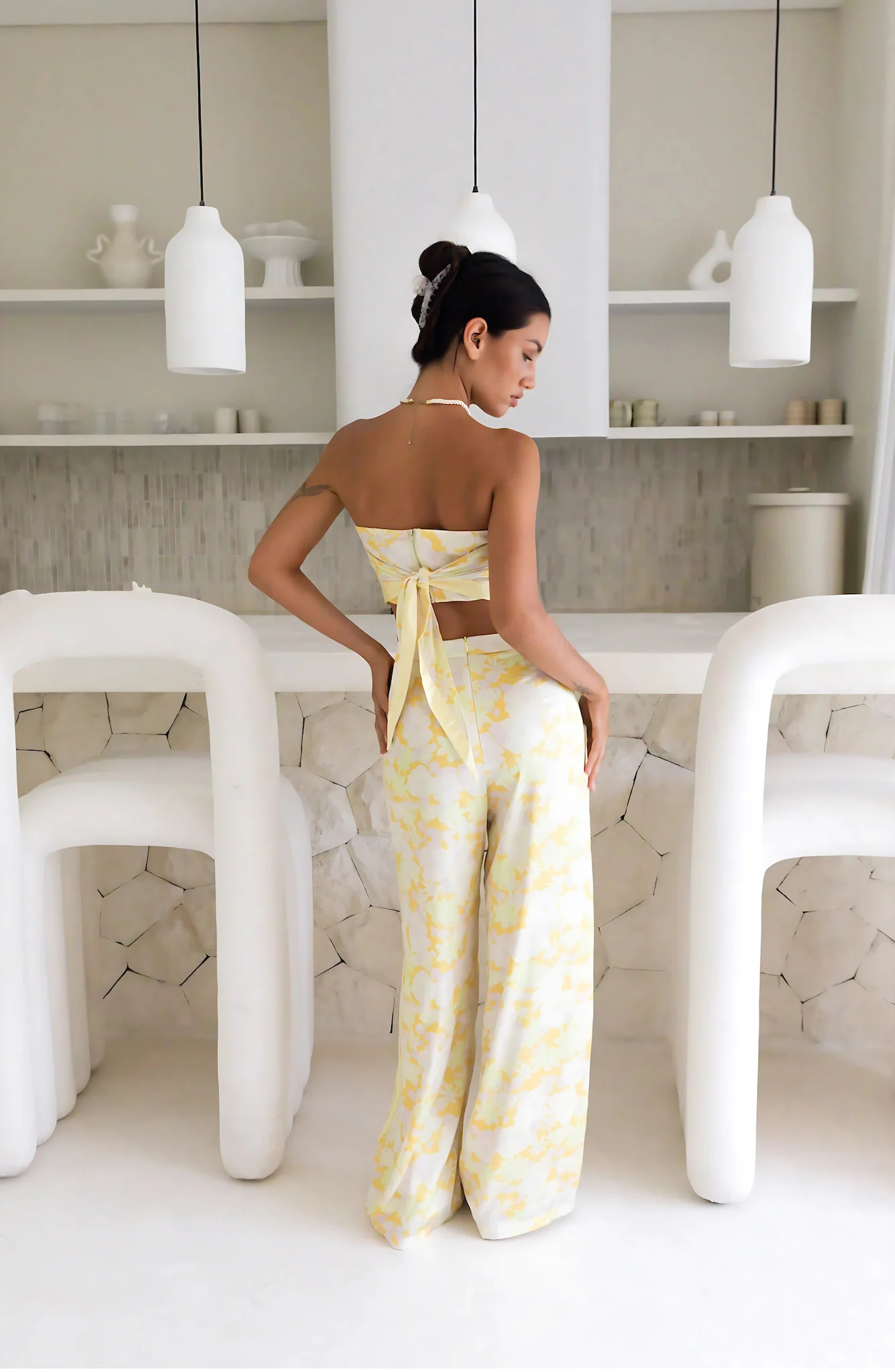 Radiant Romances Satin Set Yellow