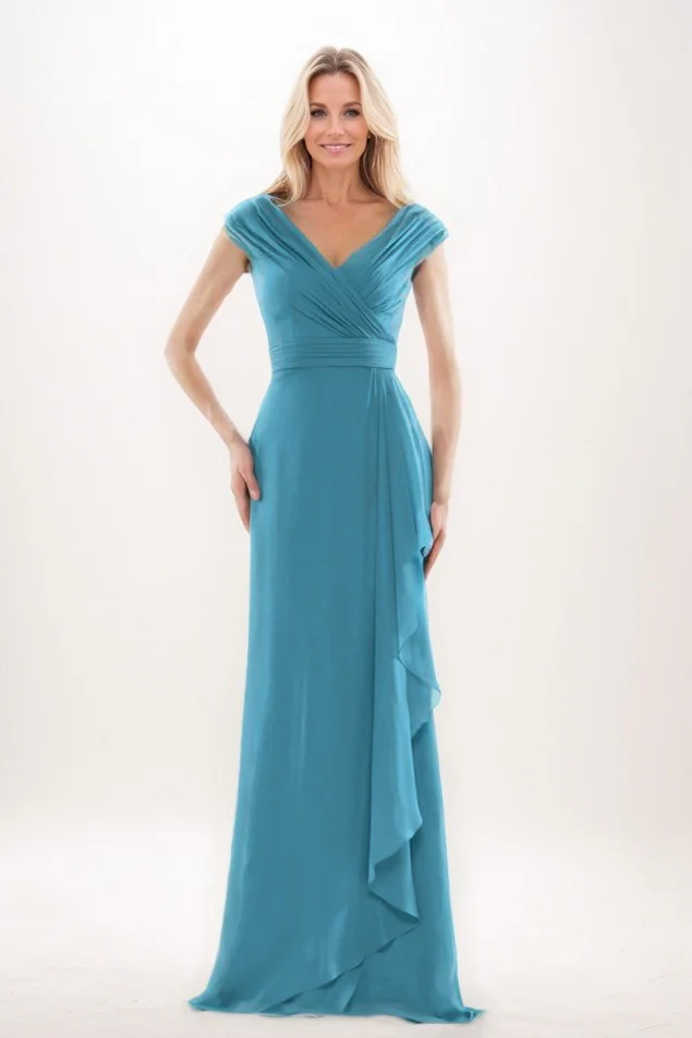Sheath-Column Maxi Chiffon Mother Of The Bride Dress CM0312