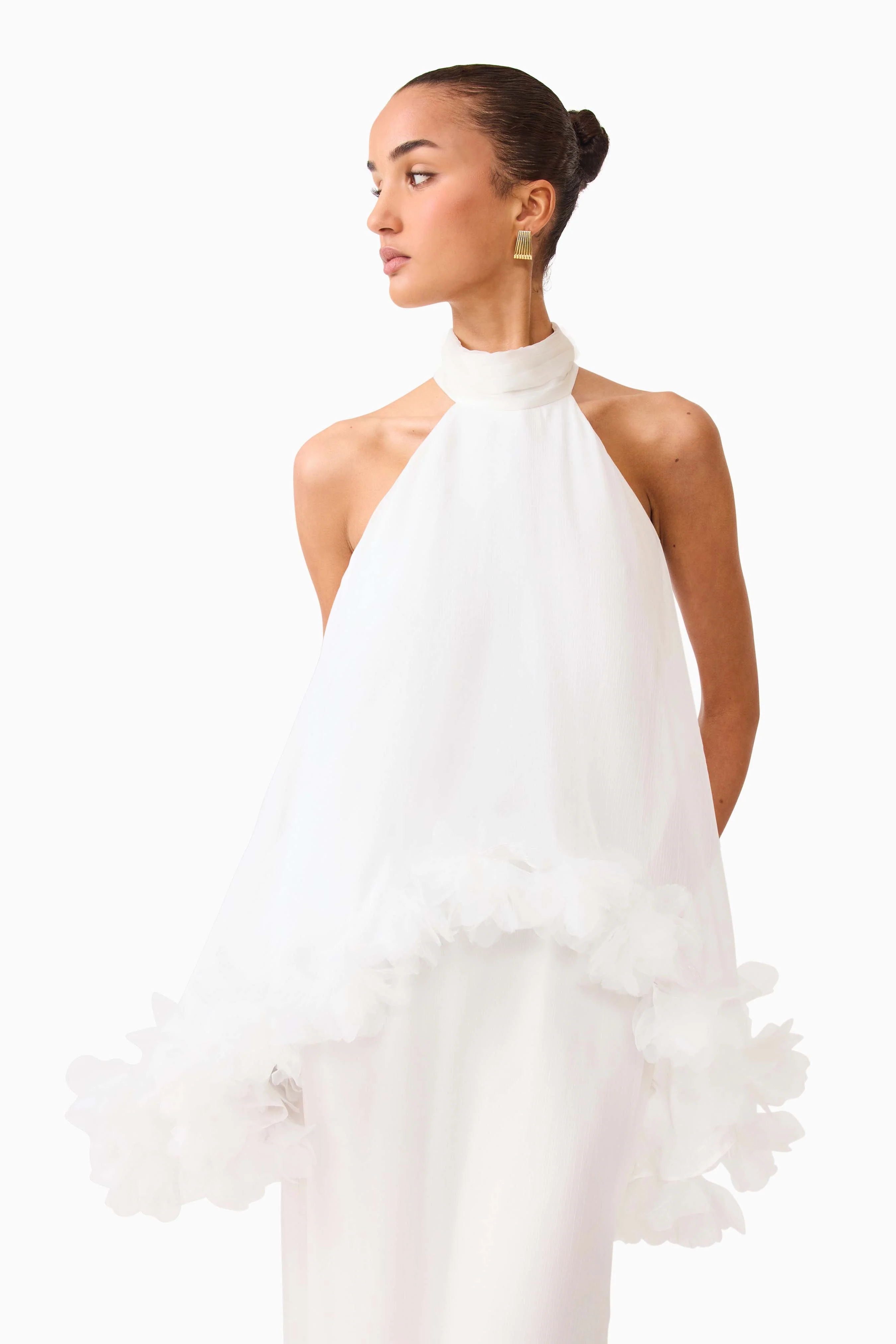 Poppy Cape Gown in White