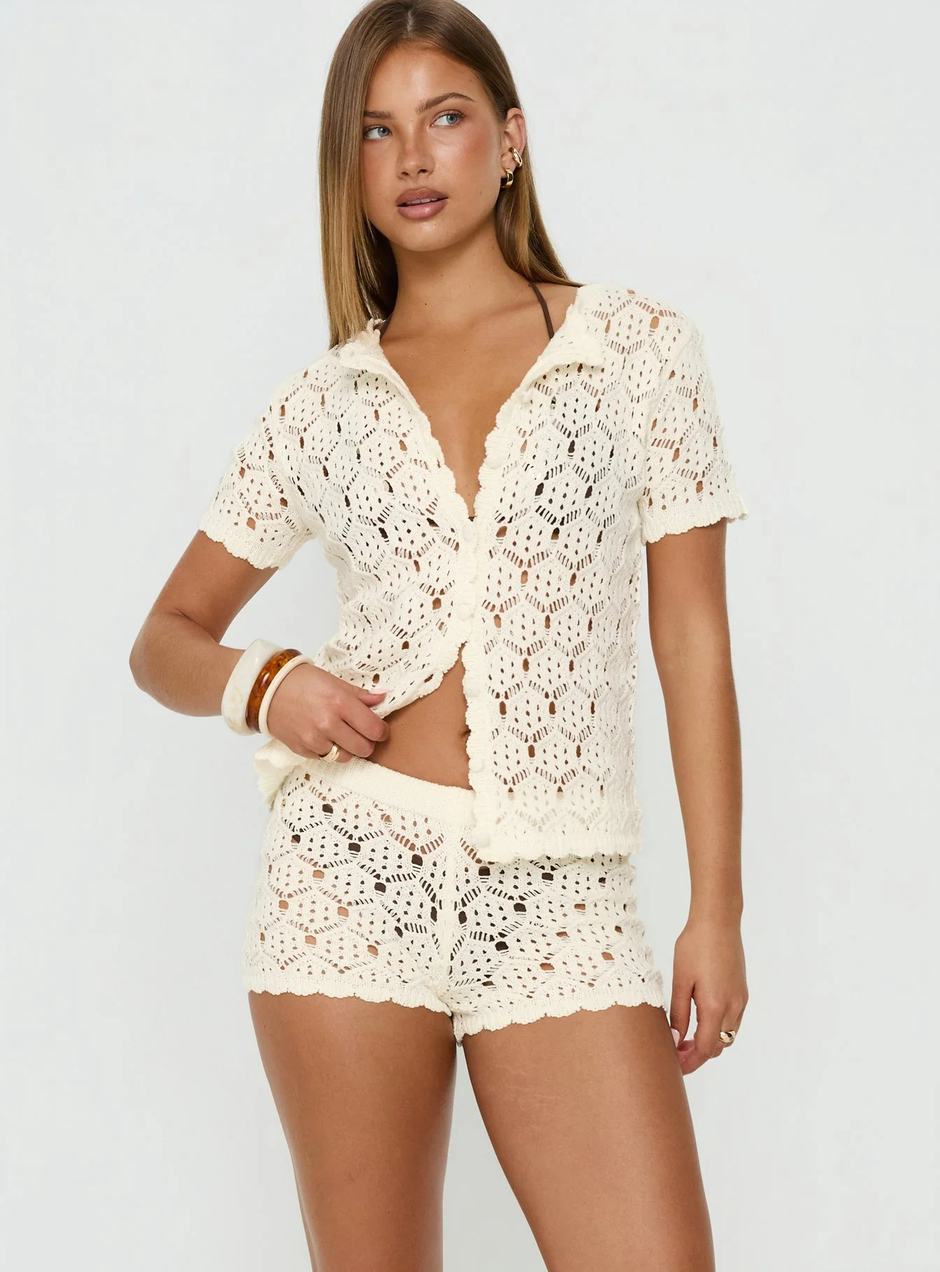 Sun Still Shines Crochet Set Cream