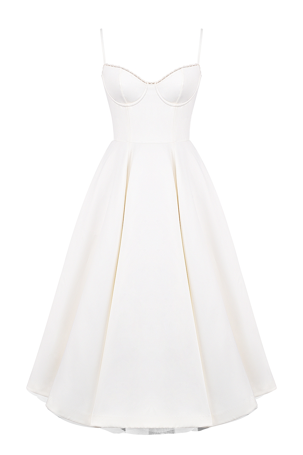 white tulle midi dress
