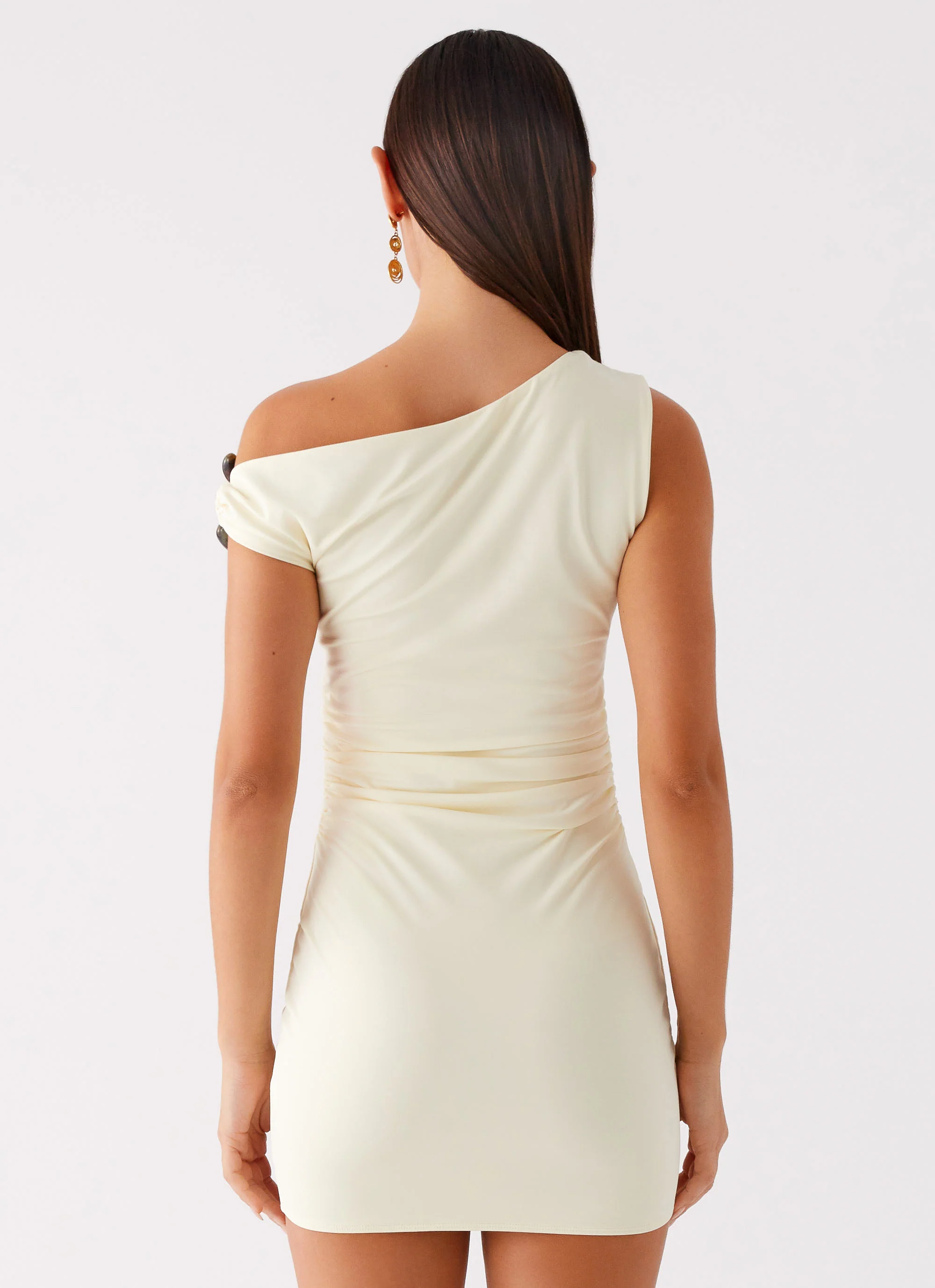 Seraphina One Shoulder Mini Dress - Yellow