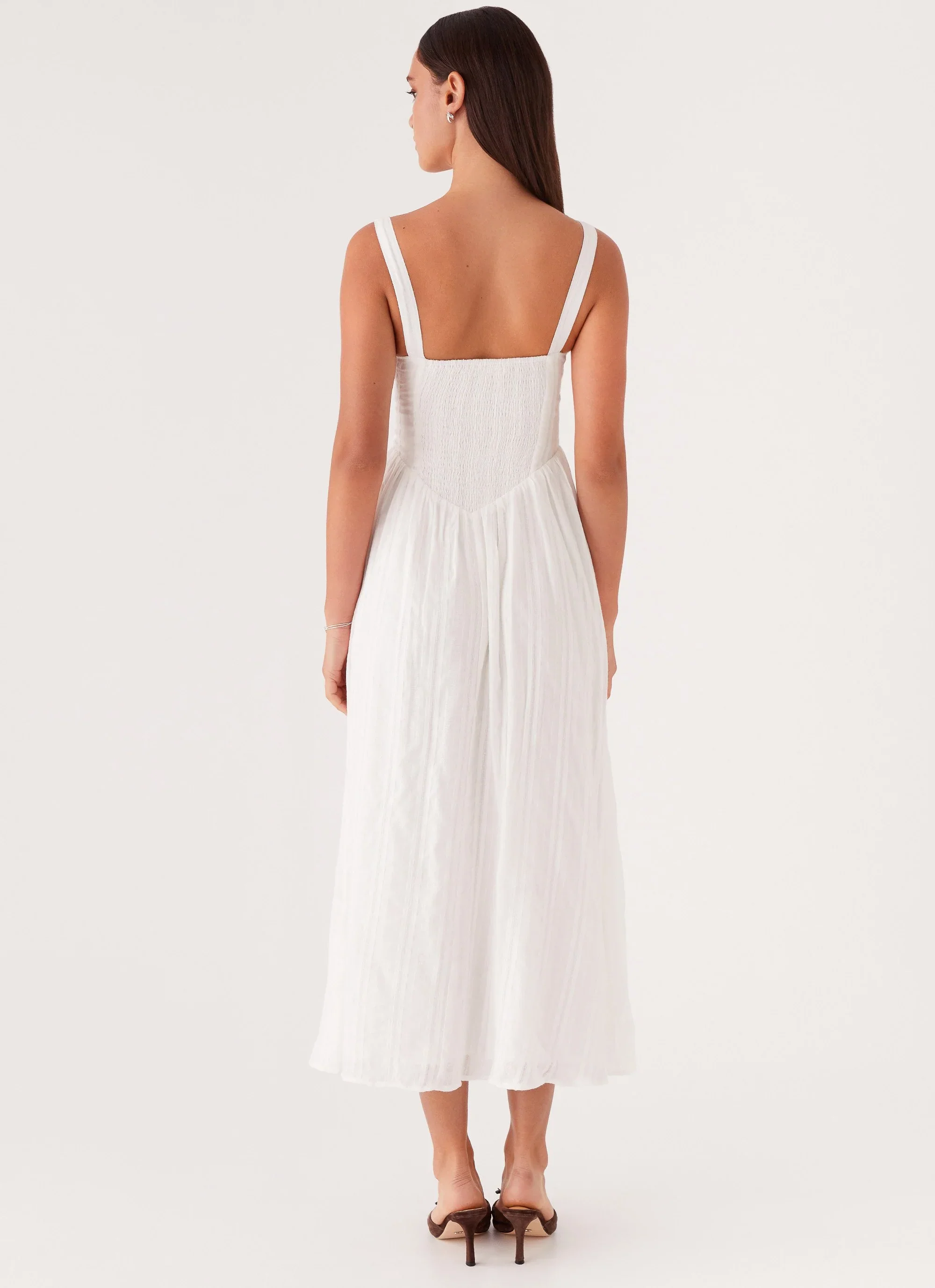 Pascuelle Midi Dress - White - luluinthesky