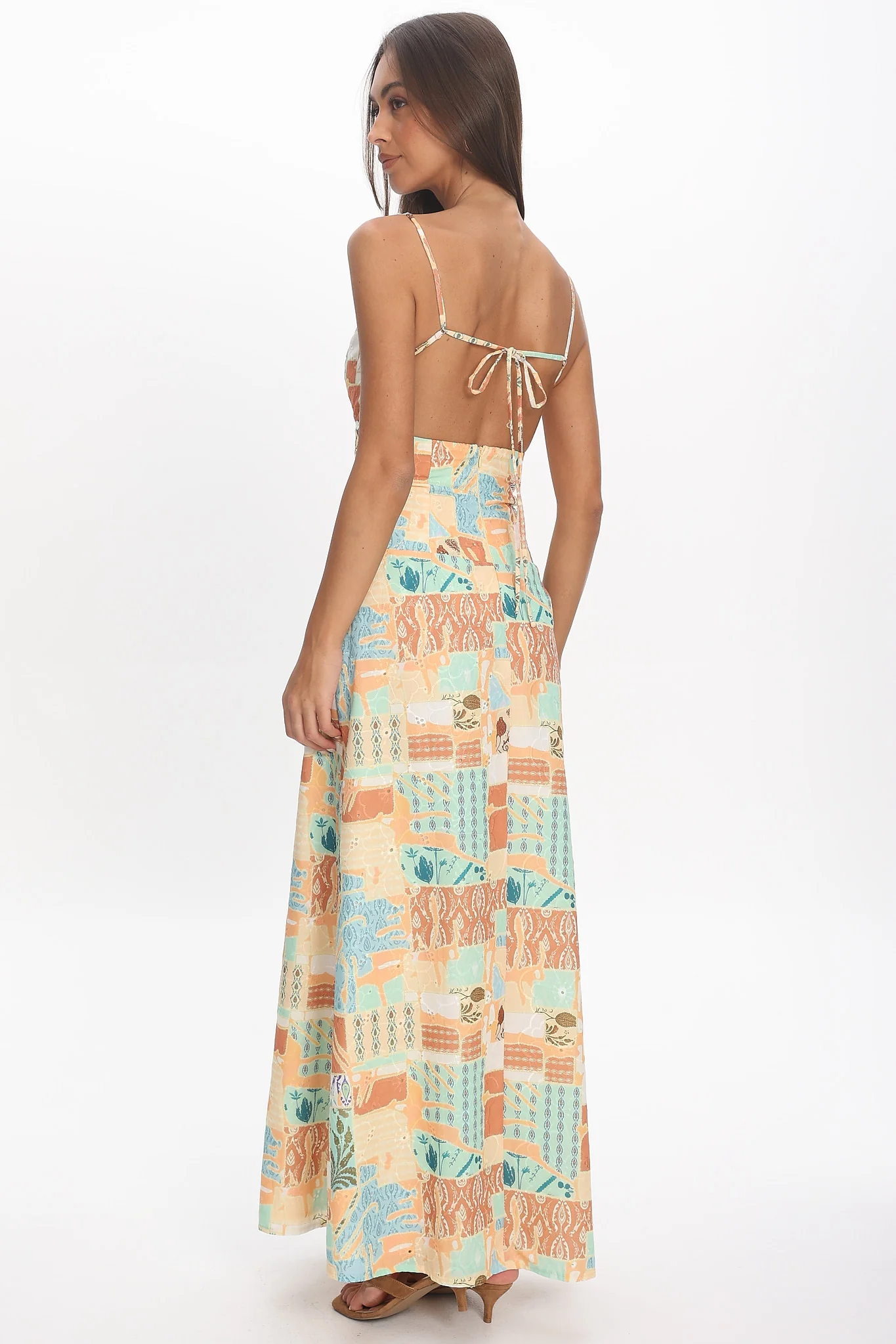 Avilo Ric Rac Trim Maxi Dress Print Yellow - luluinthesky
