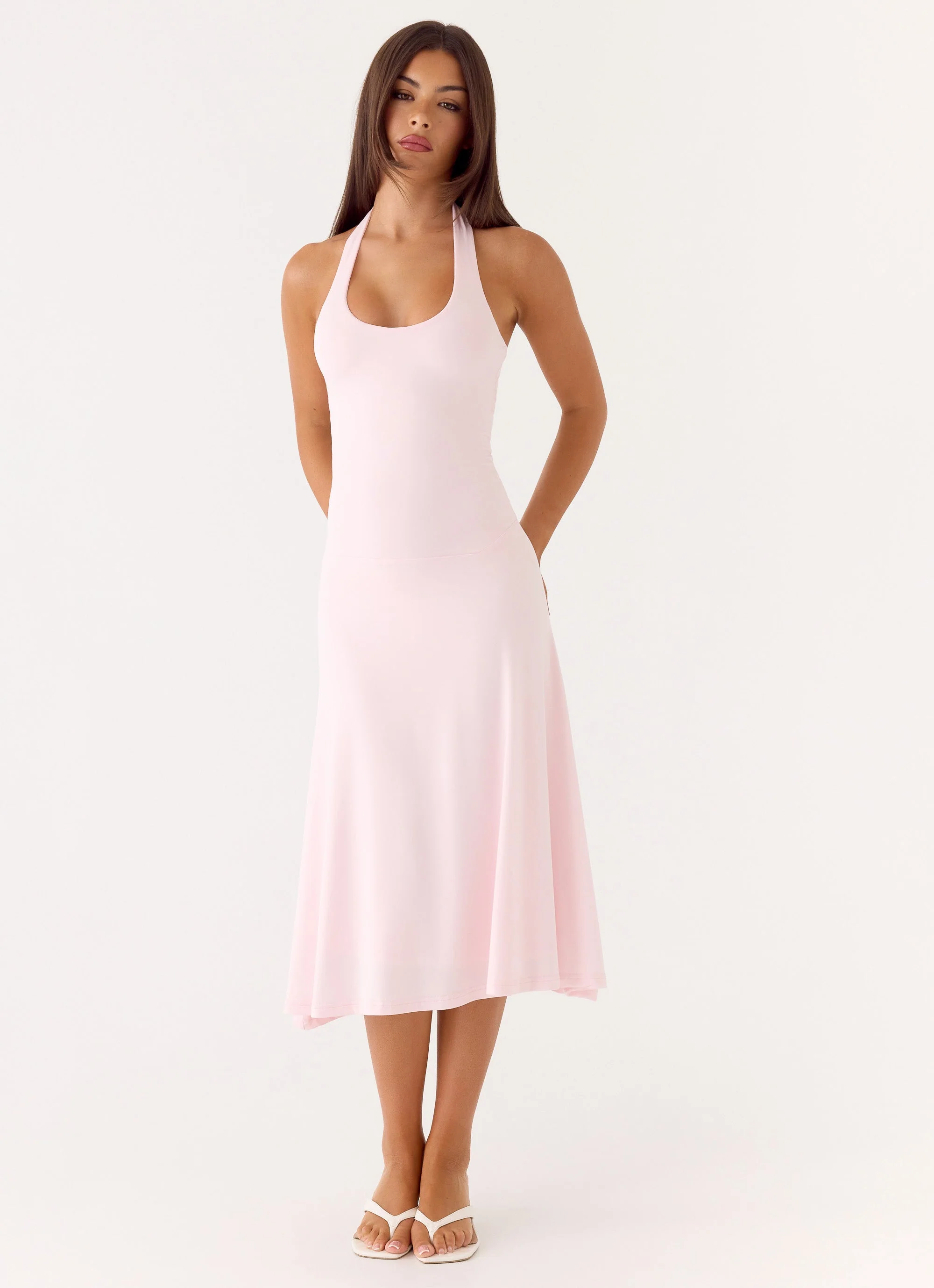 Klyne Midi Dress - Pink - luluinthesky