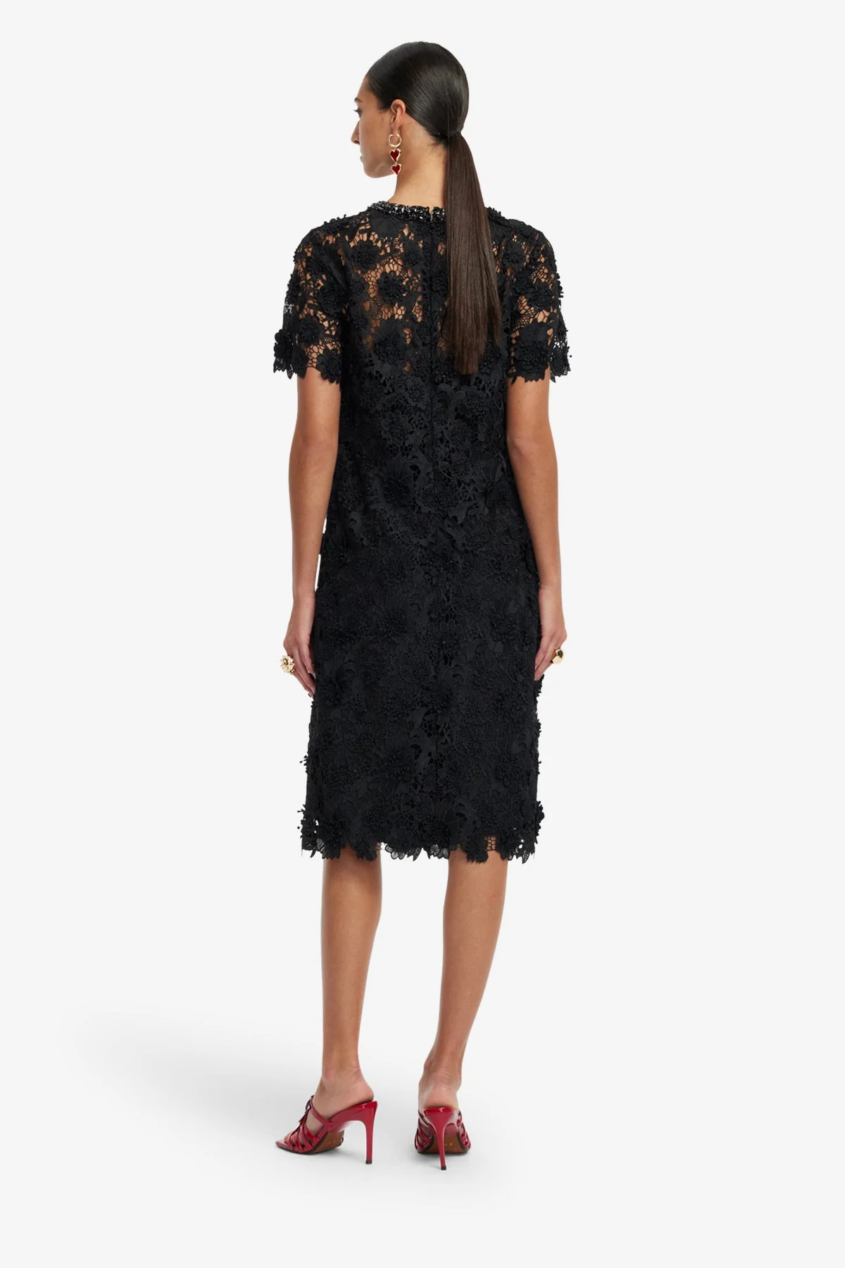 Sheridan Lace Midi Dress - Ebony