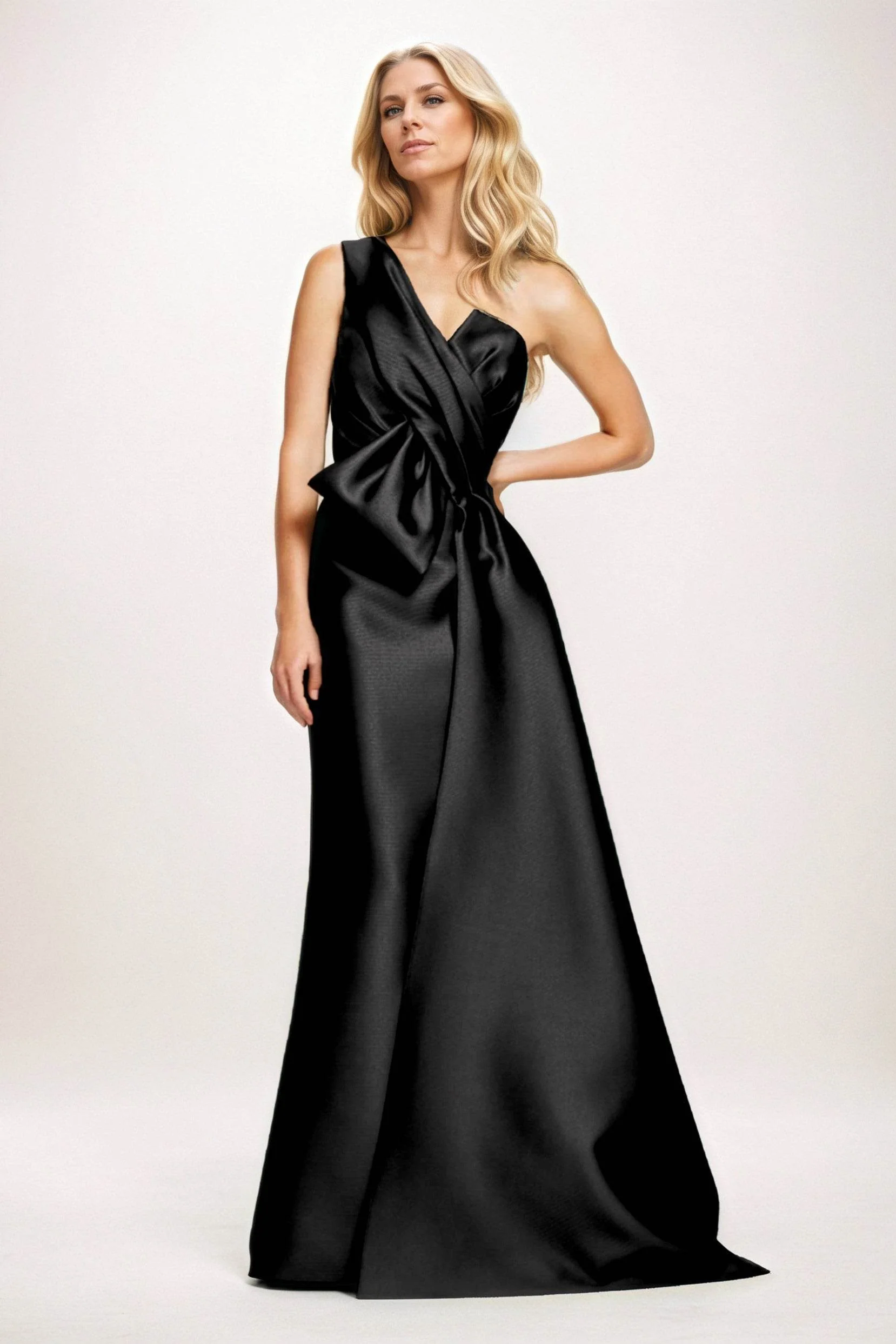 Sheath-Column Maxi Satin Mother of the Bride Dresses CM0410