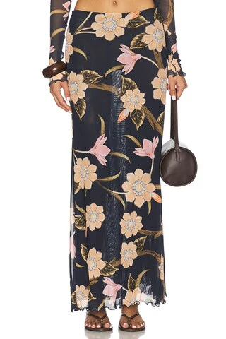 x REVOLVE Brace Skirt in Burgundy Floral