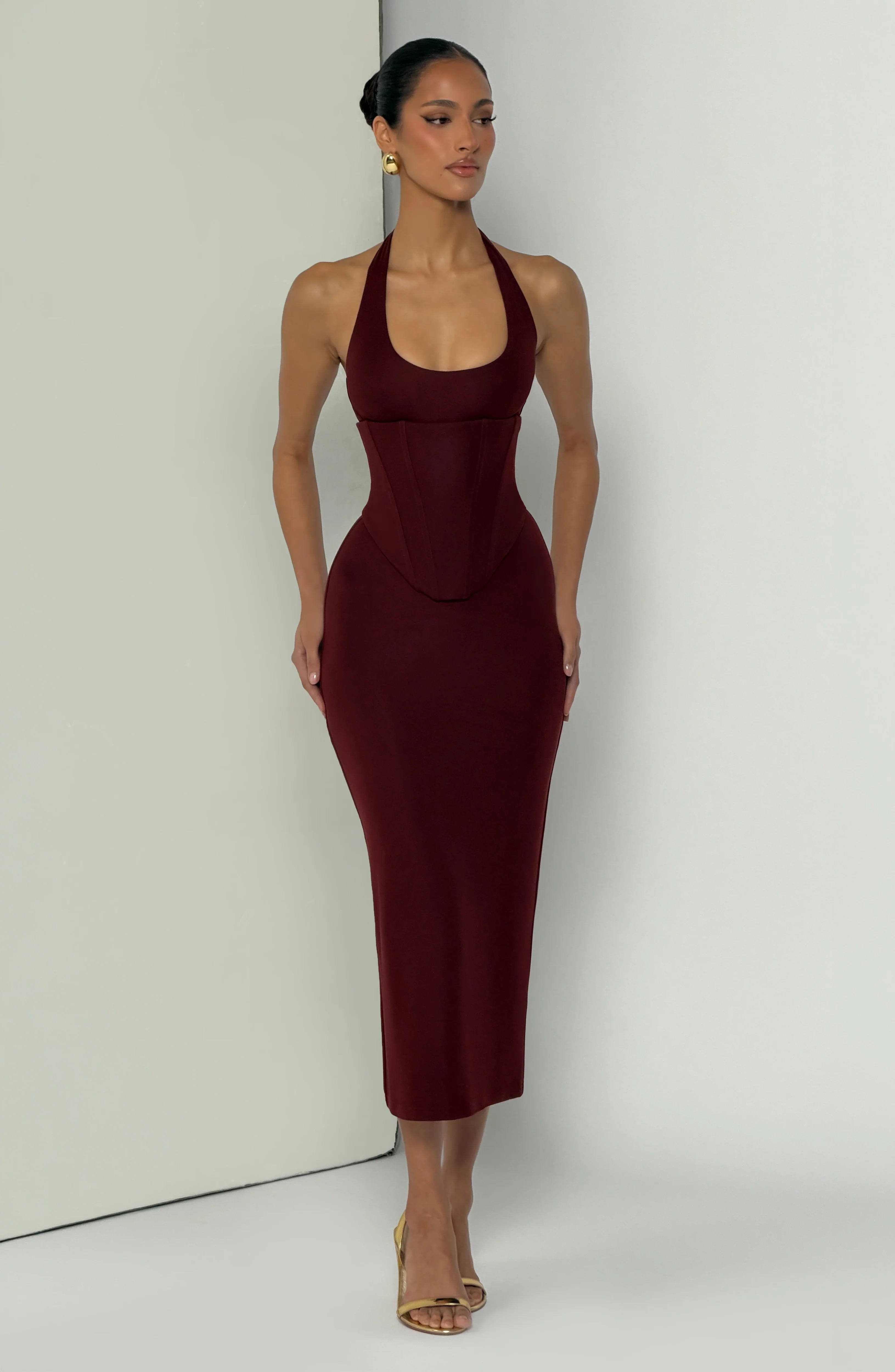 Roberta Midi Dress - Cherry Lacquer