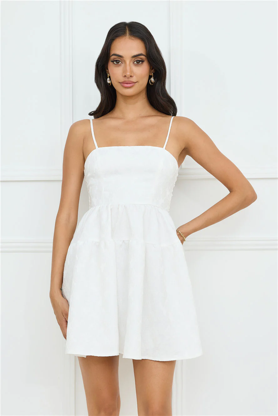 Softly Stunning Mini Dress White - luluinthesky