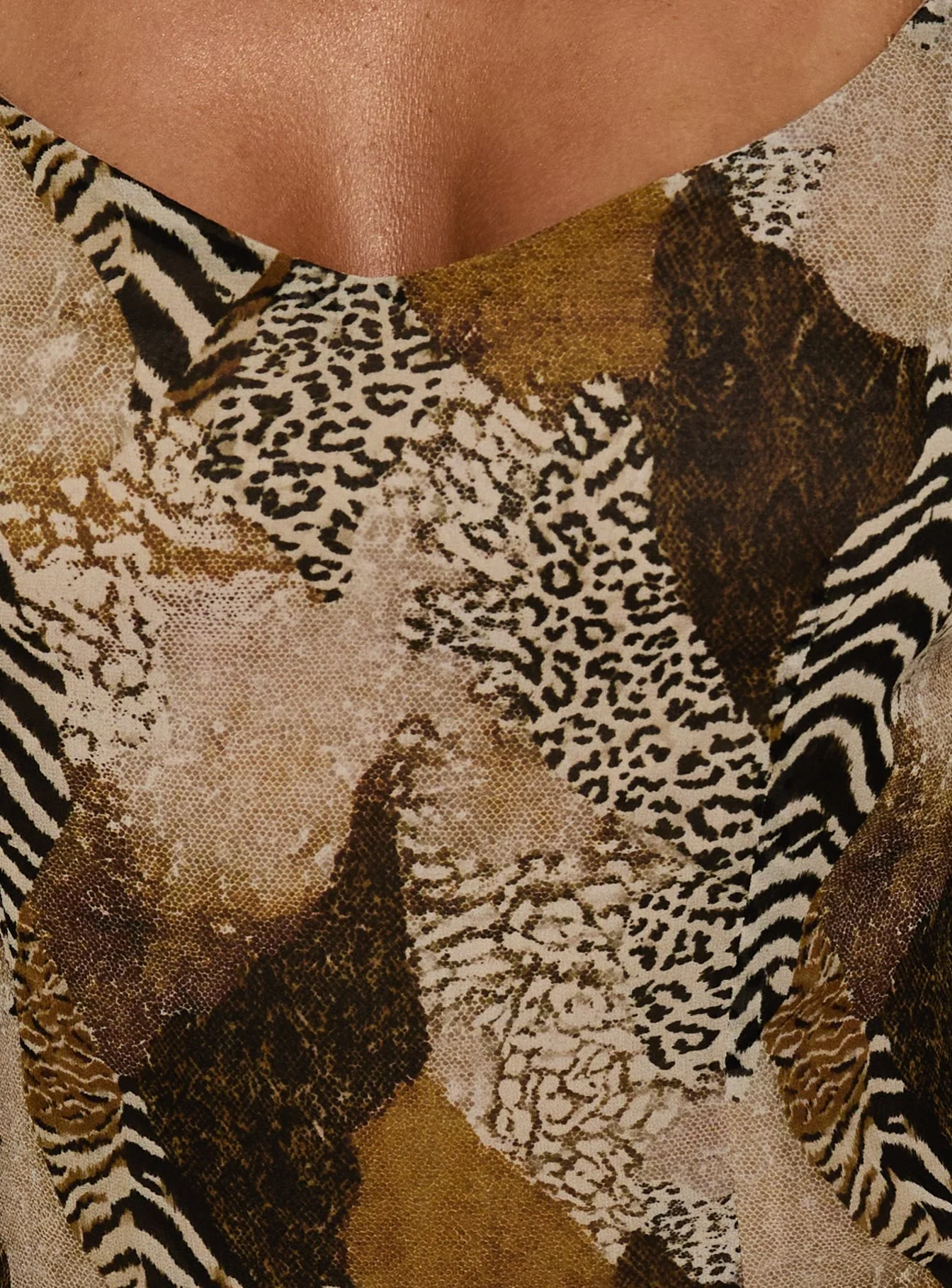 Araliza Hanky Hem Midi Dress Animal - luluinthesky