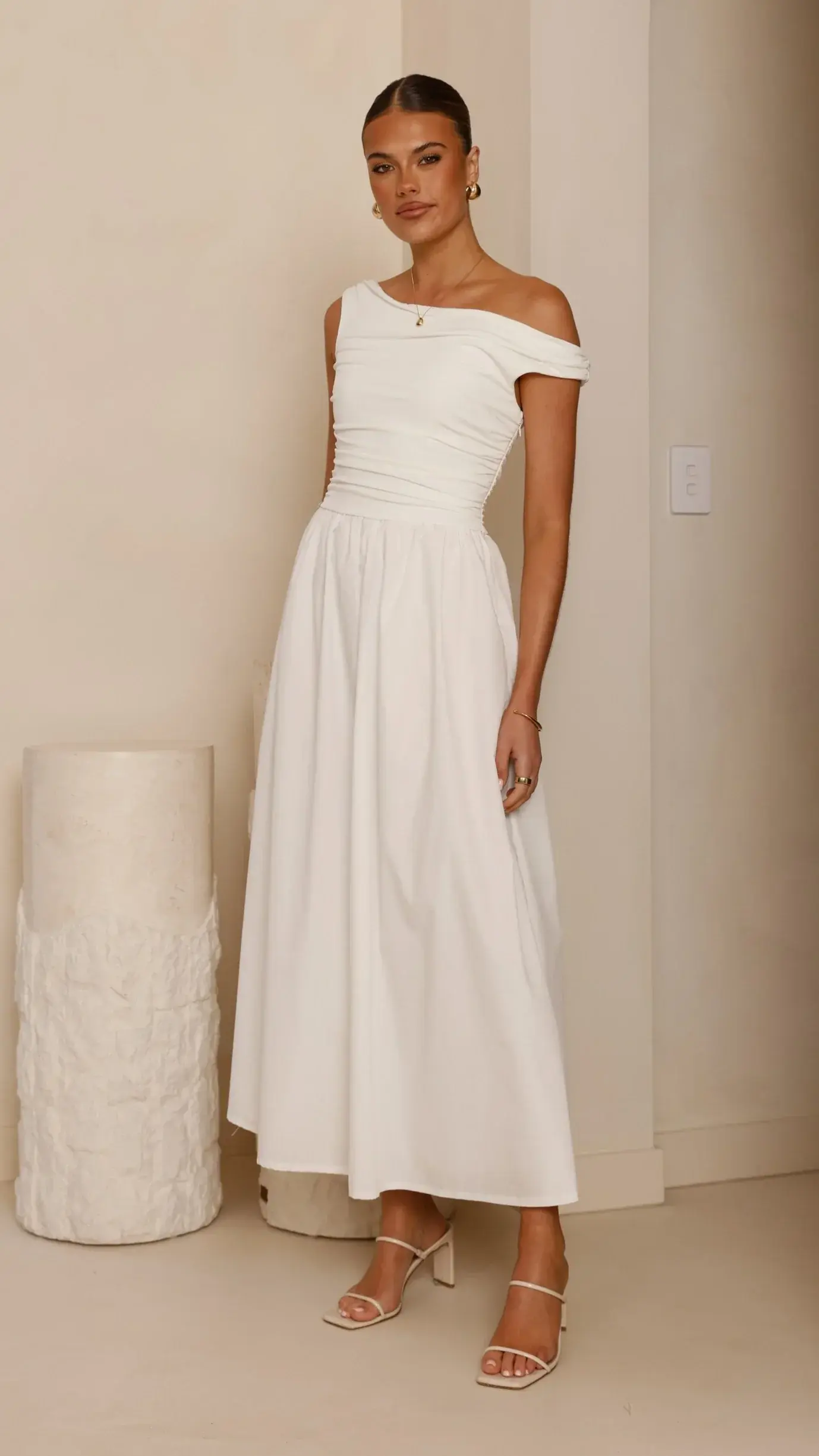 Immy Midi Dress - White - luluinthesky