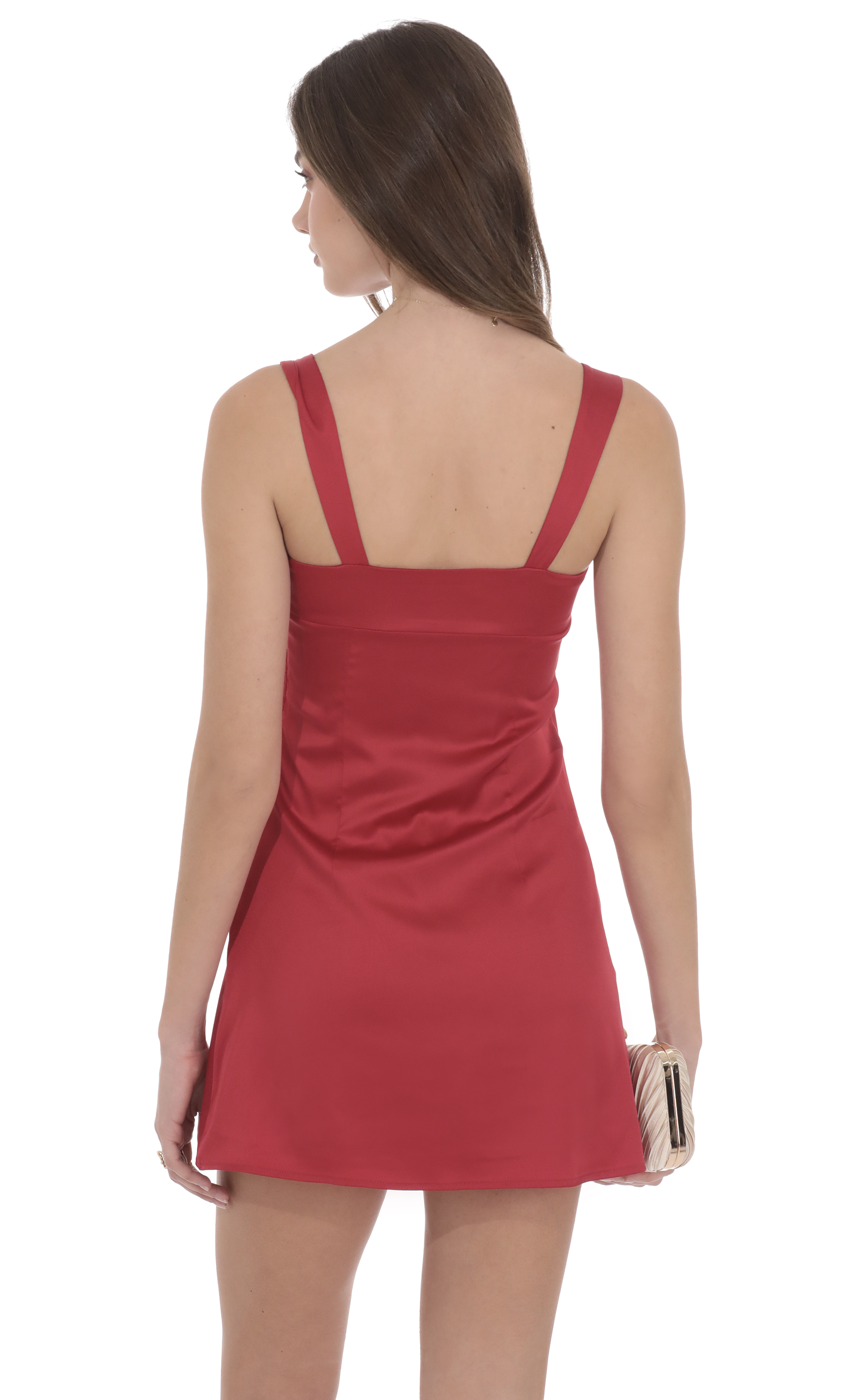 Satin Shift Dress in Red - luluinthesky