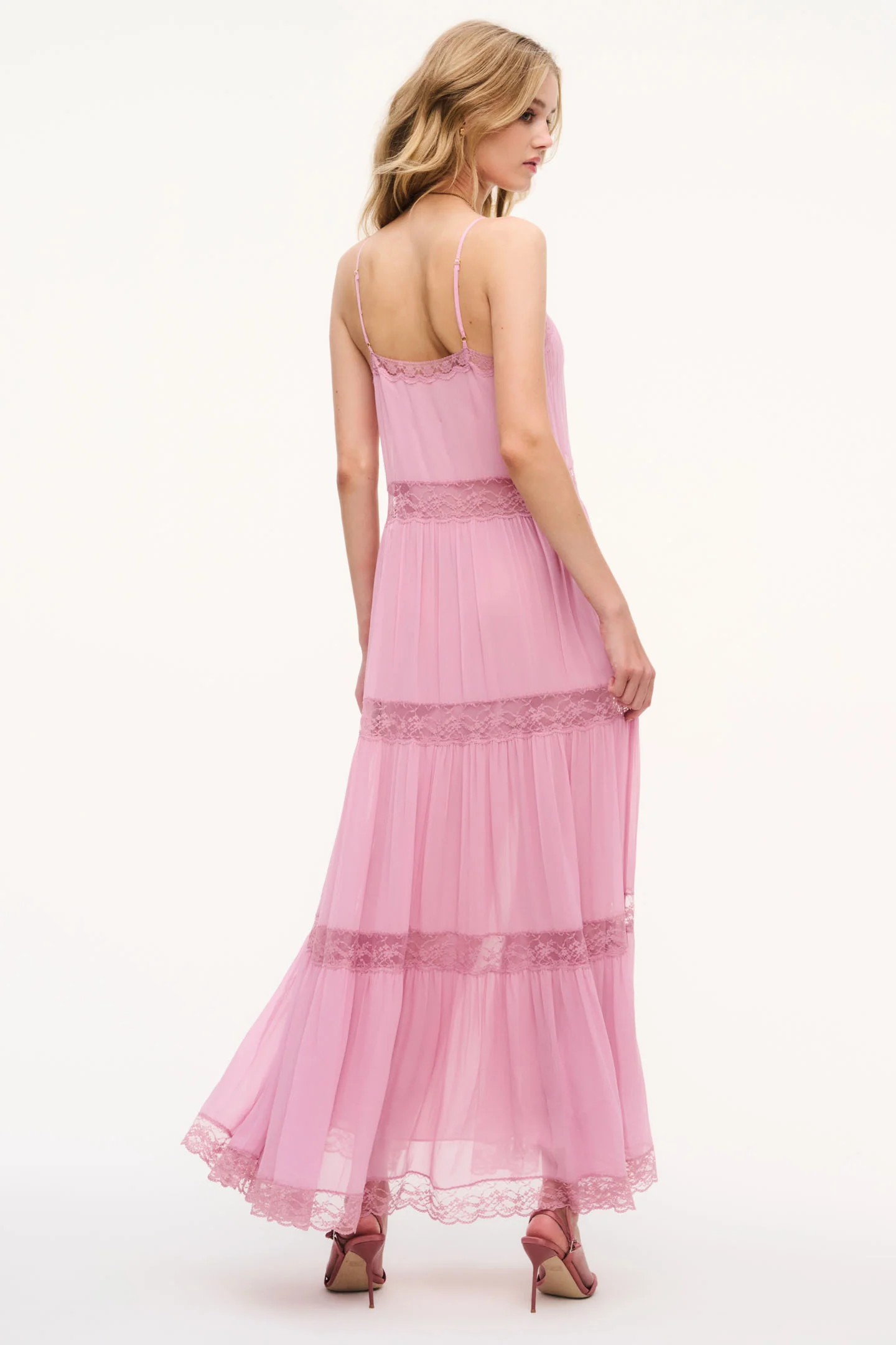 Slovenia Chiffon Lace Maxi Dress