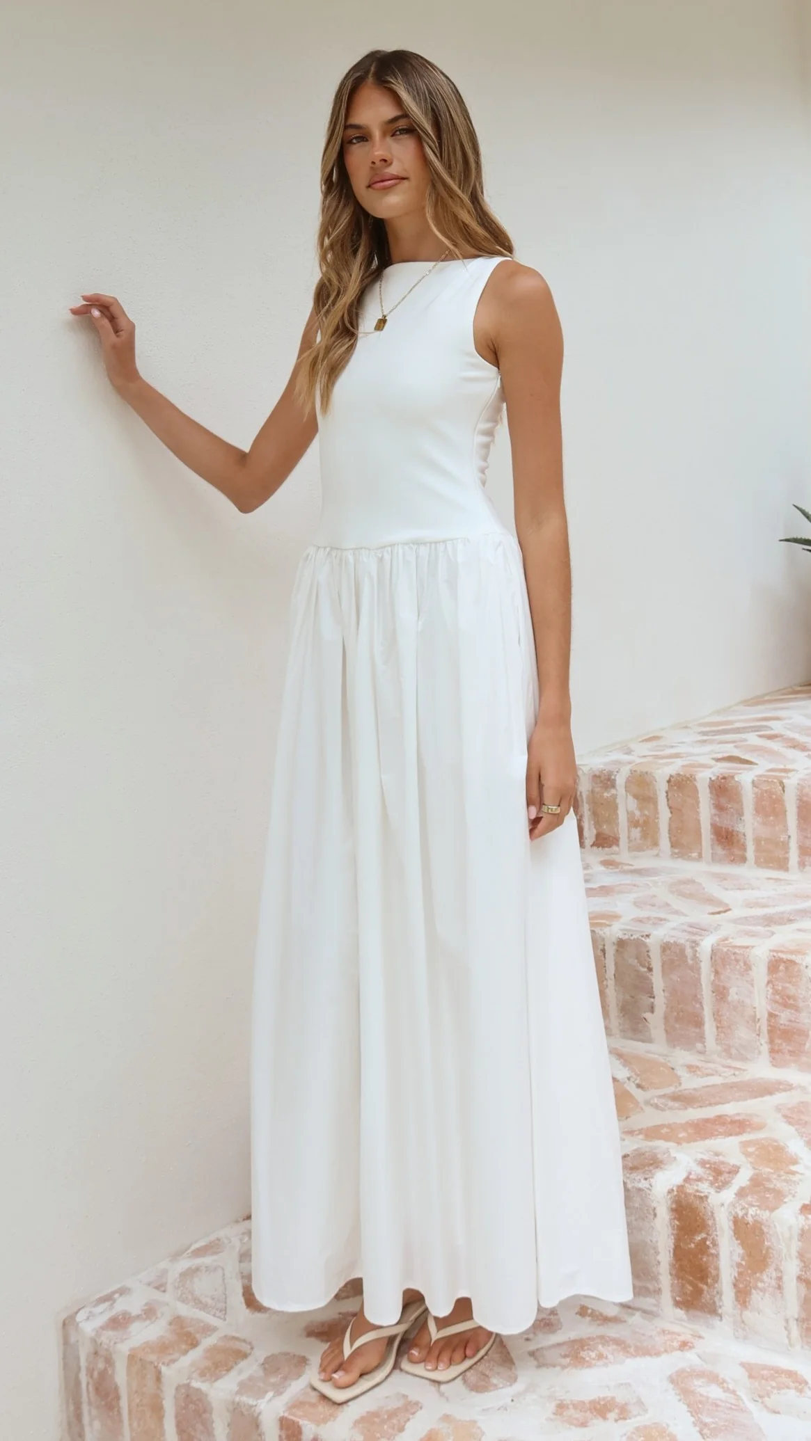 Alita Maxi Dress - White - luluinthesky