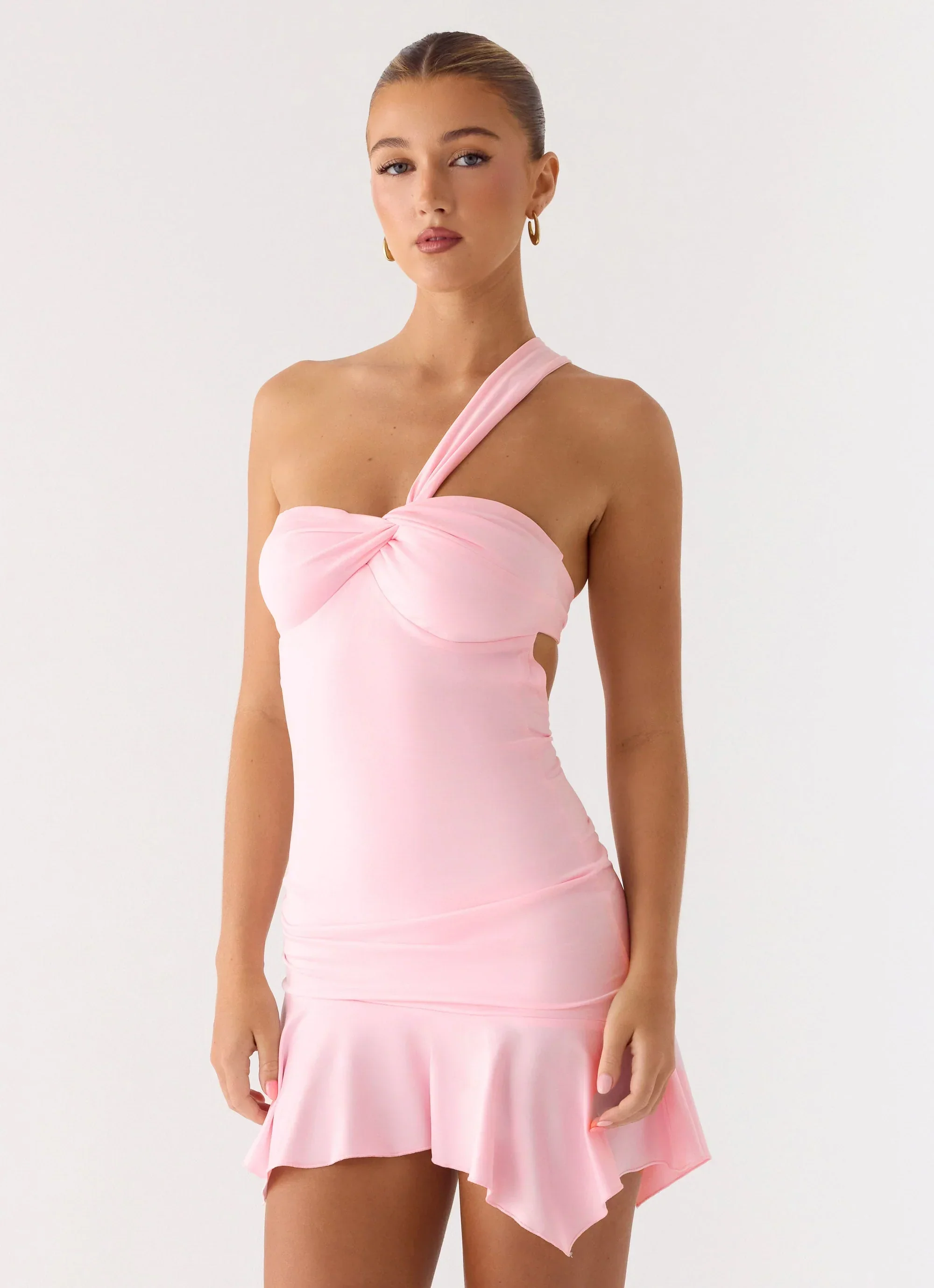 Not Your Fan Cut Out Mini Dress - Pink