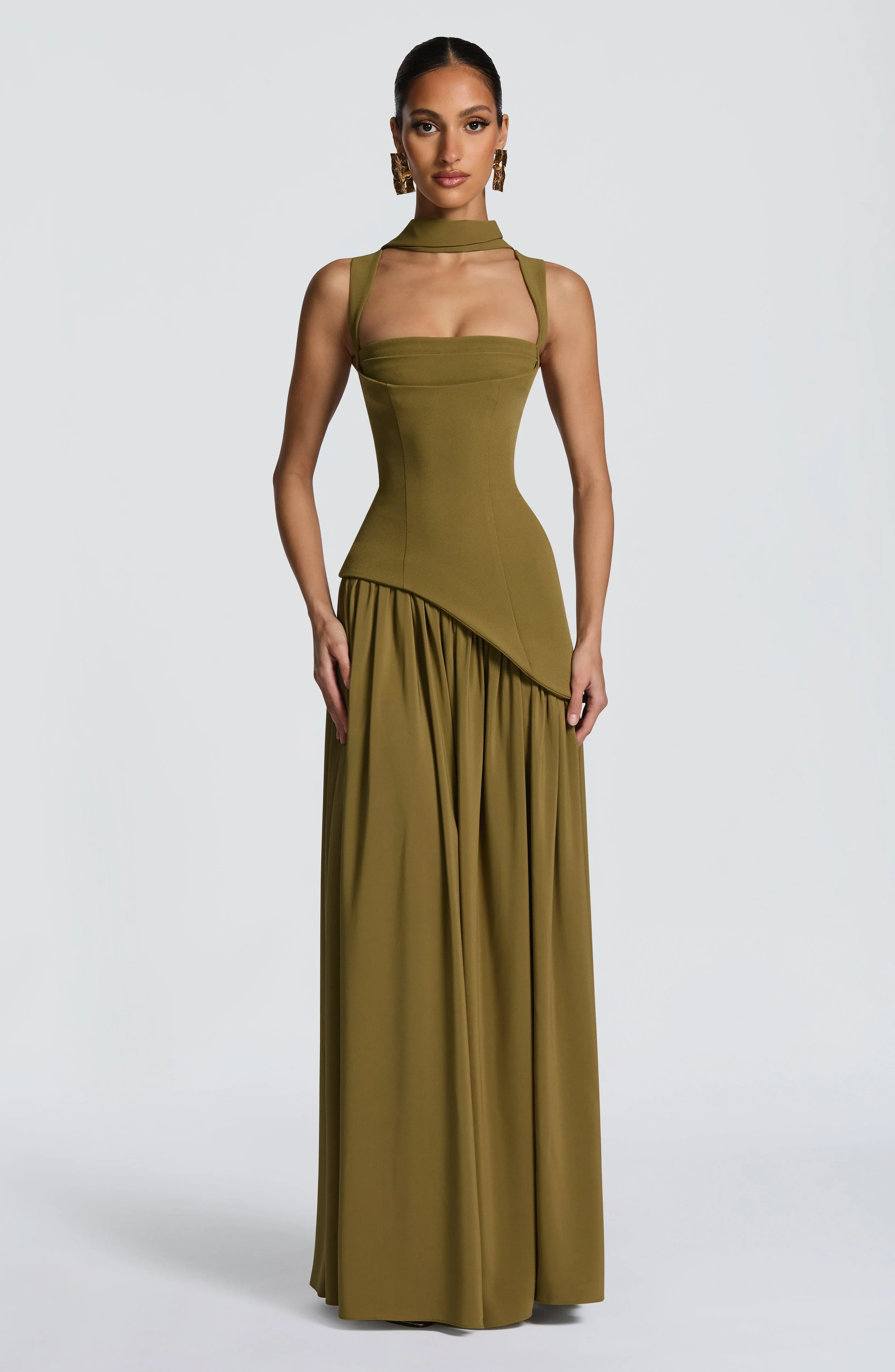 Tullulah Maxi Dress - Deep Olive - luluinthesky
