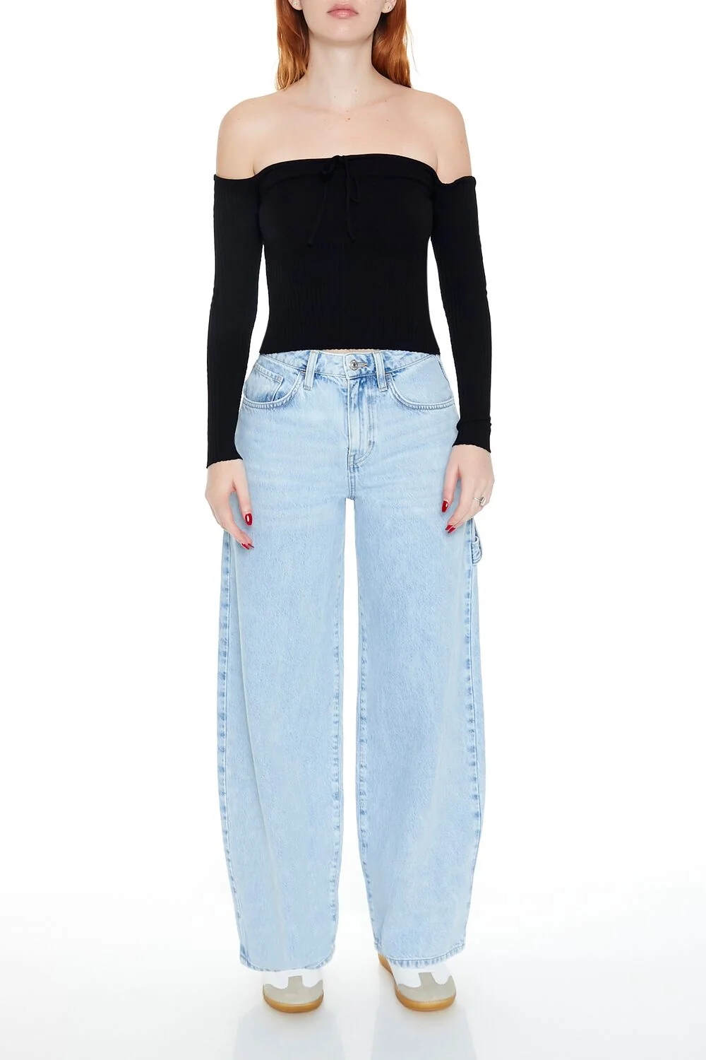 Off-the-Shoulder Sweater-Knit Top