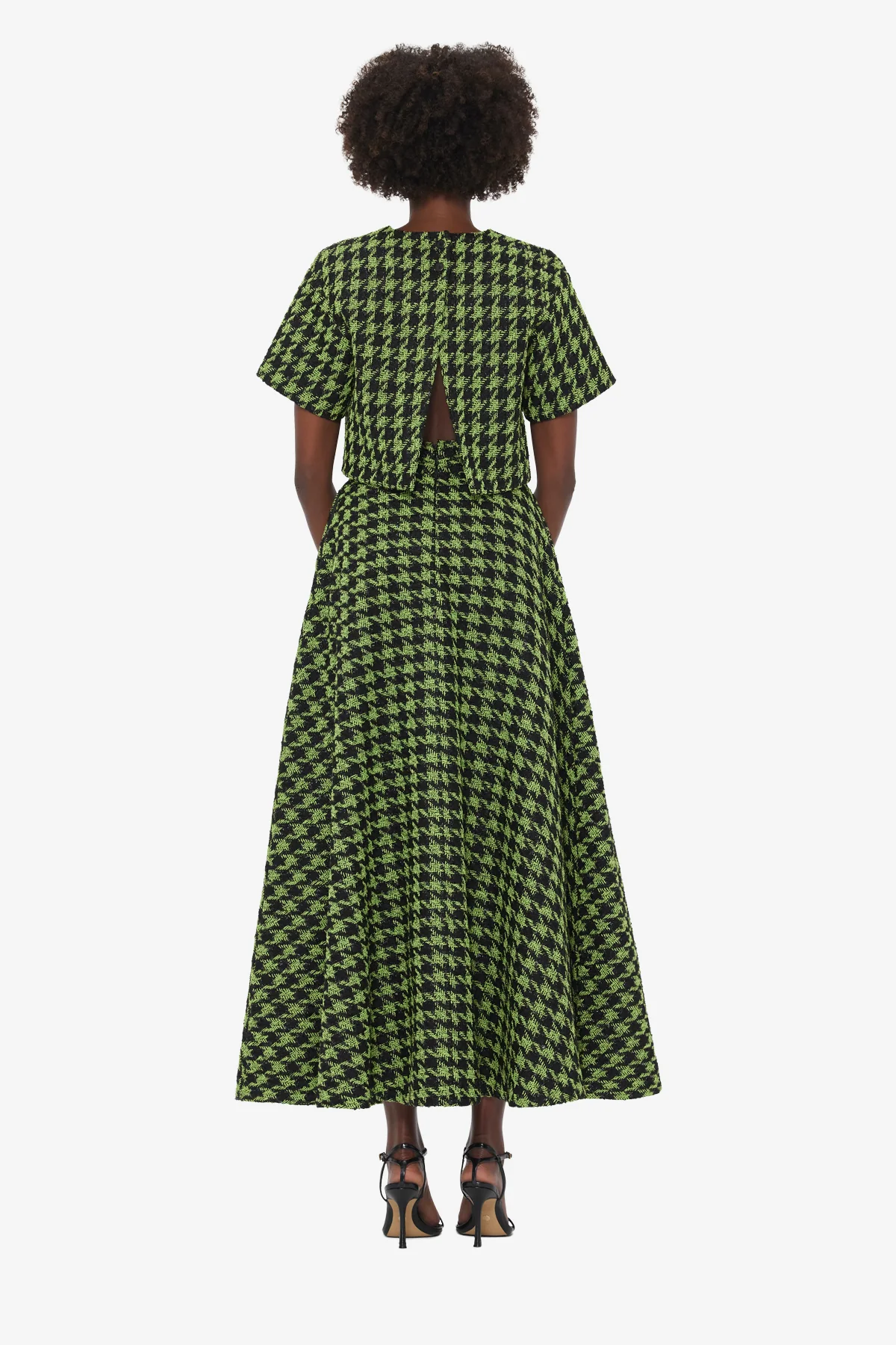 Indie Tweed Sleeve Top - Houndstooth