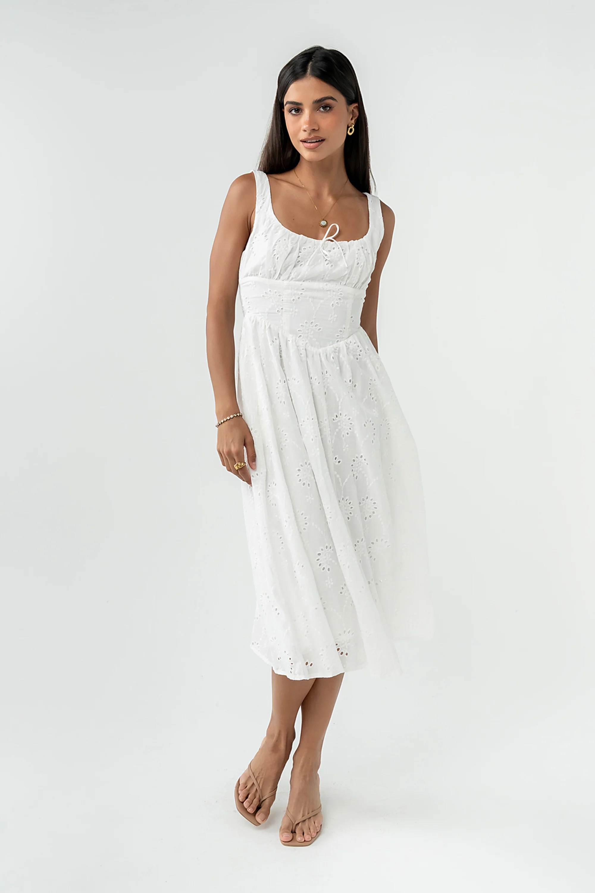 Maizey Embroidered Midi Dress