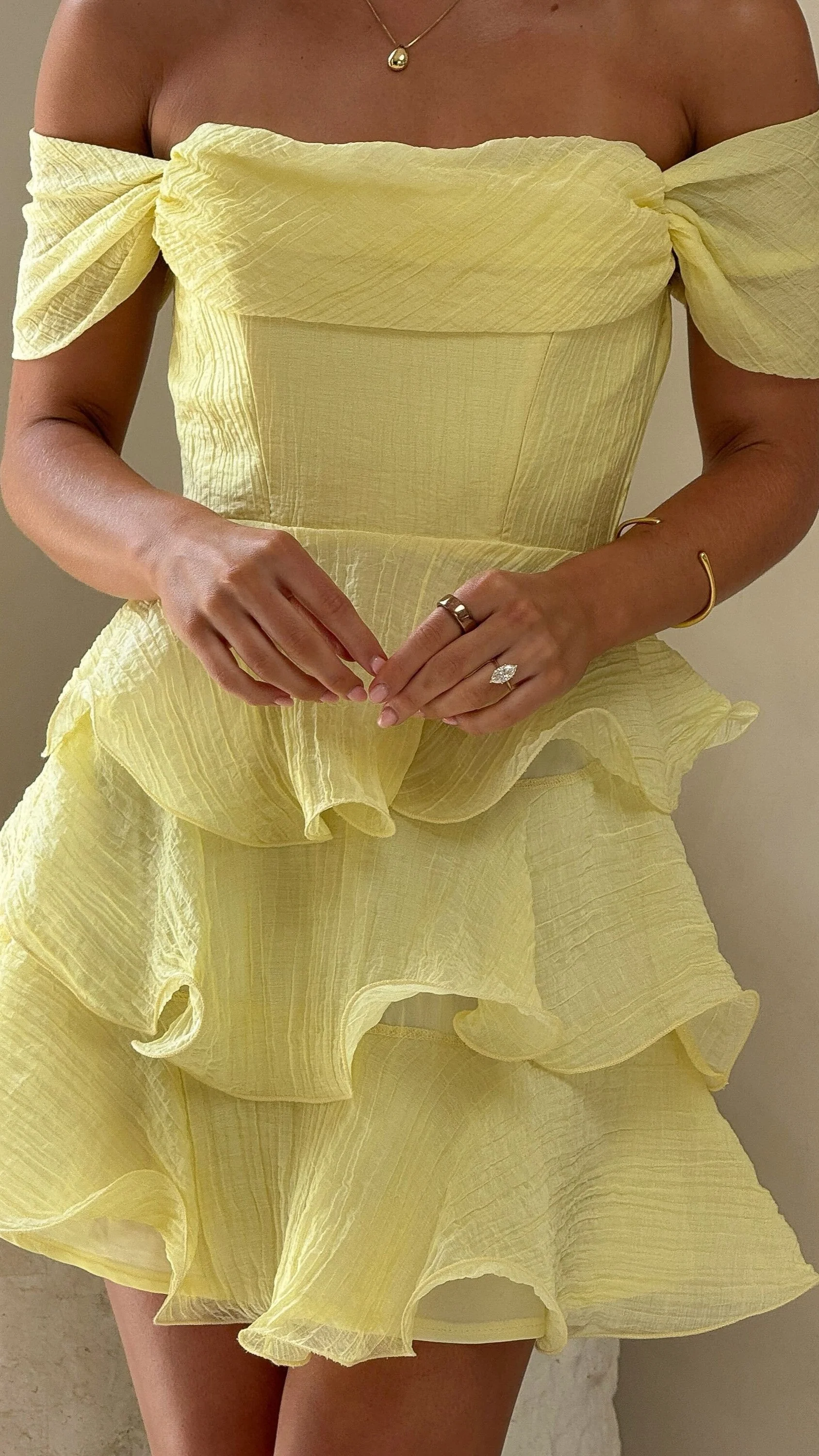 Lanelle Mini Dress - Yellow - luluinthesky