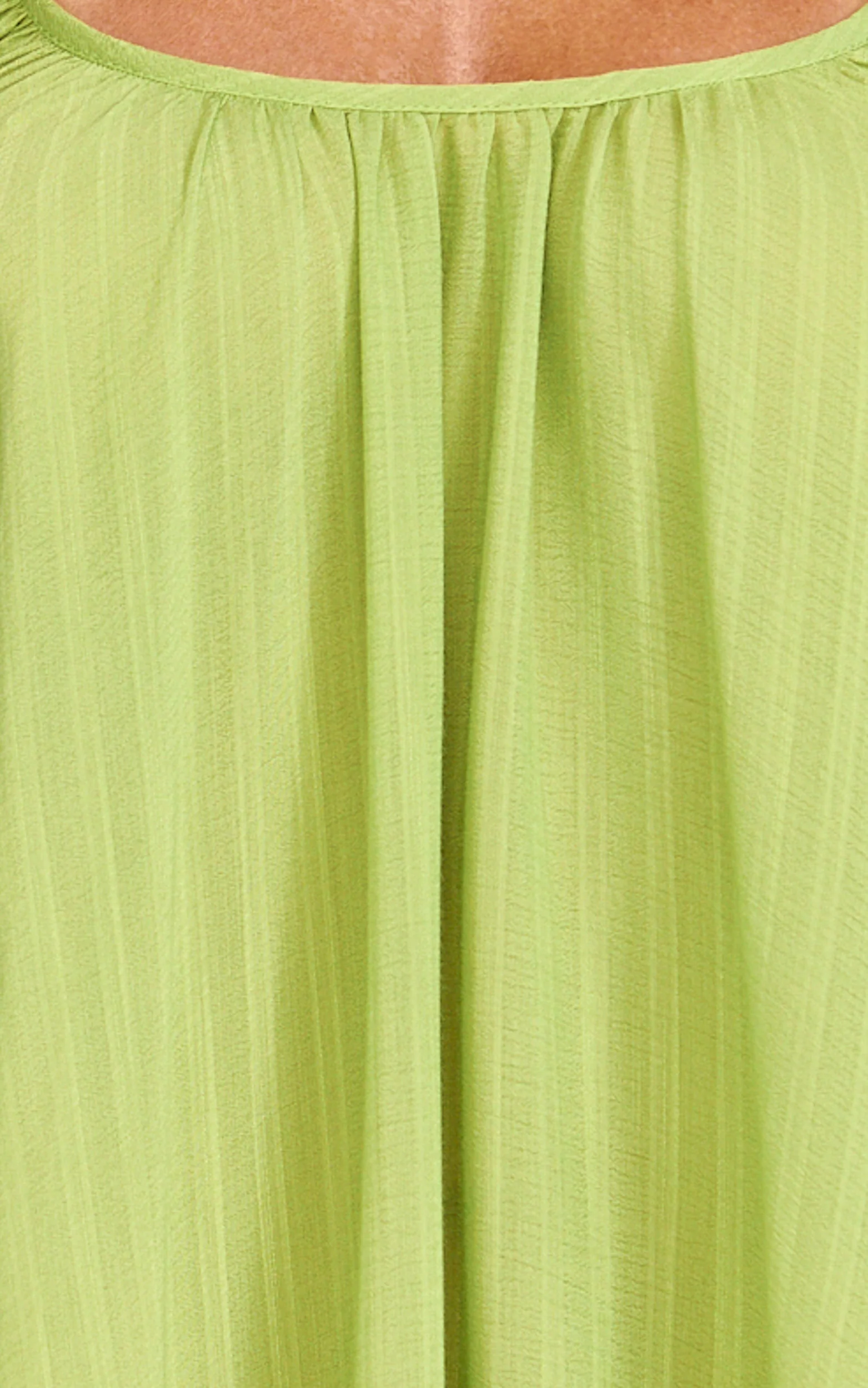 Eliana Maxi Dress - V Neck Chain Strap Tie Back Shift Dress in Green