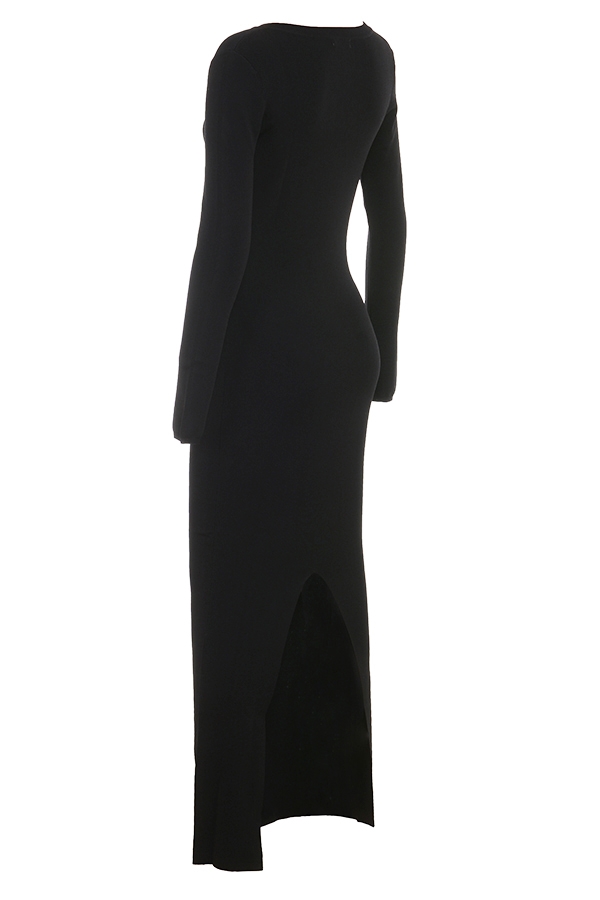 Black Knit Maxi Dress