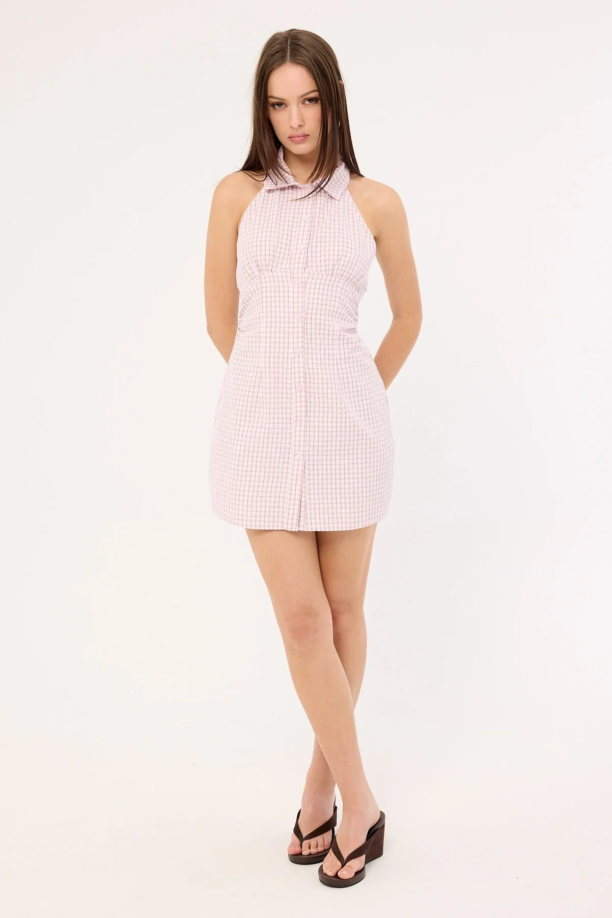 Luck & Trouble Alani Mini Dress Pink Check