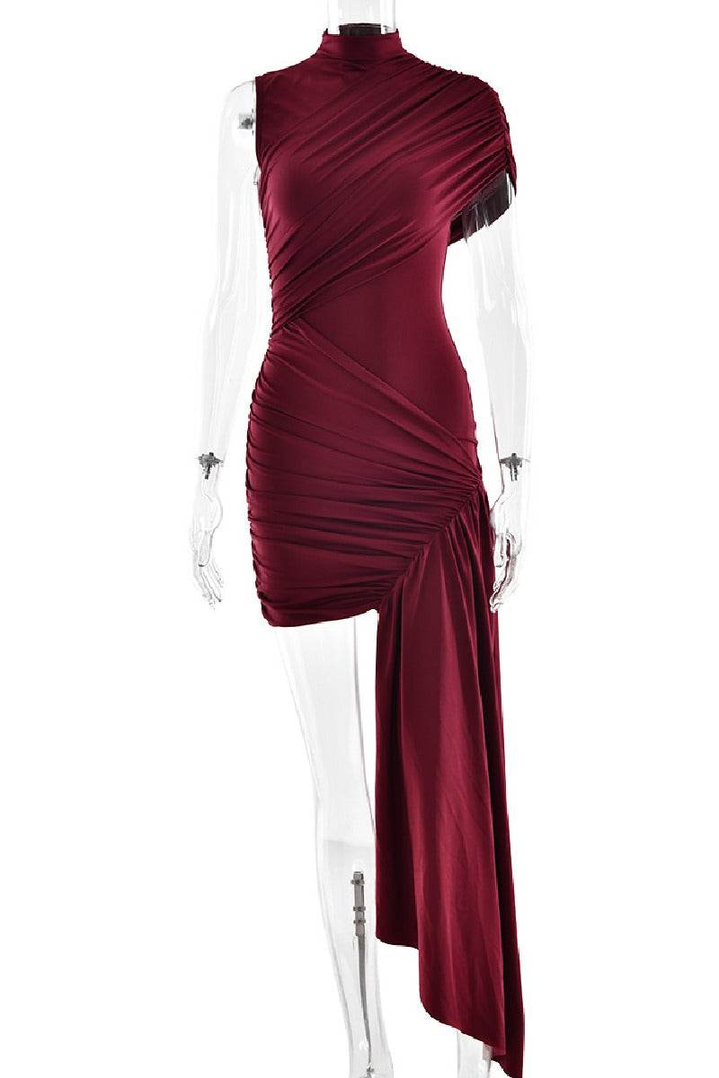 Asymmetry Mini Knitted Cocktail Wedding Guest dresses